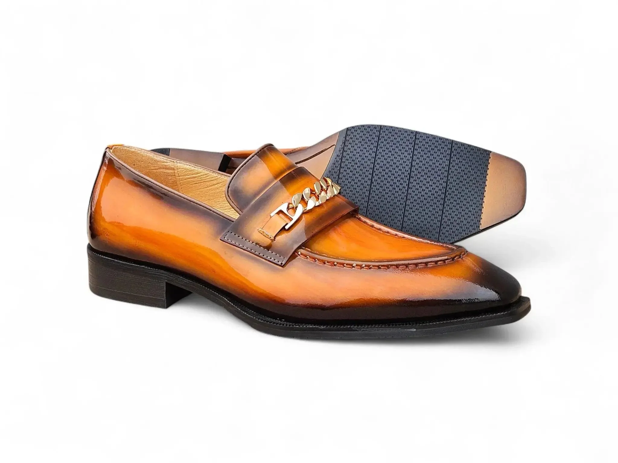 Amber Patent Leather Chain Loafer - Image 3