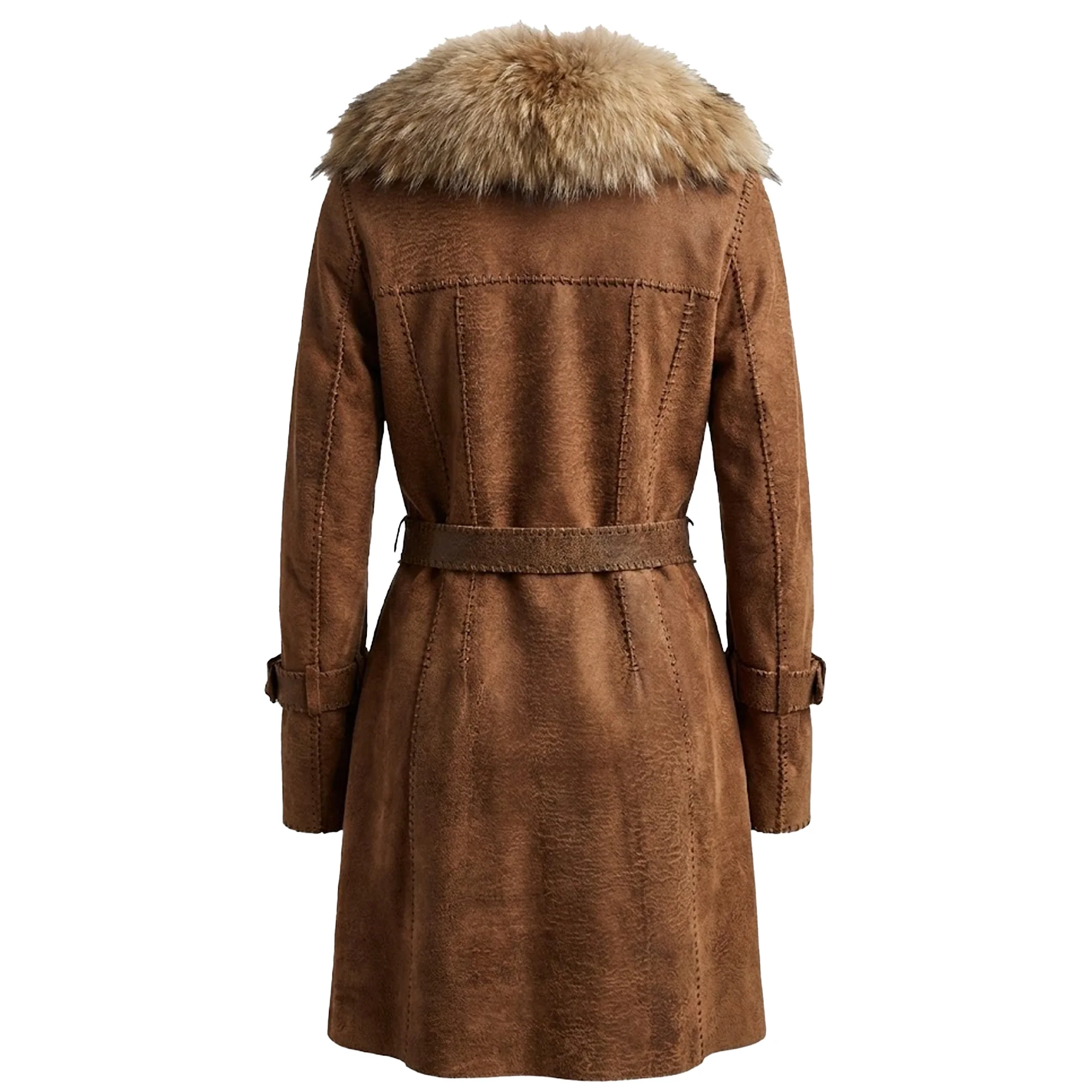 AMR-59 Brown Ladies Trench Coat - Image 2