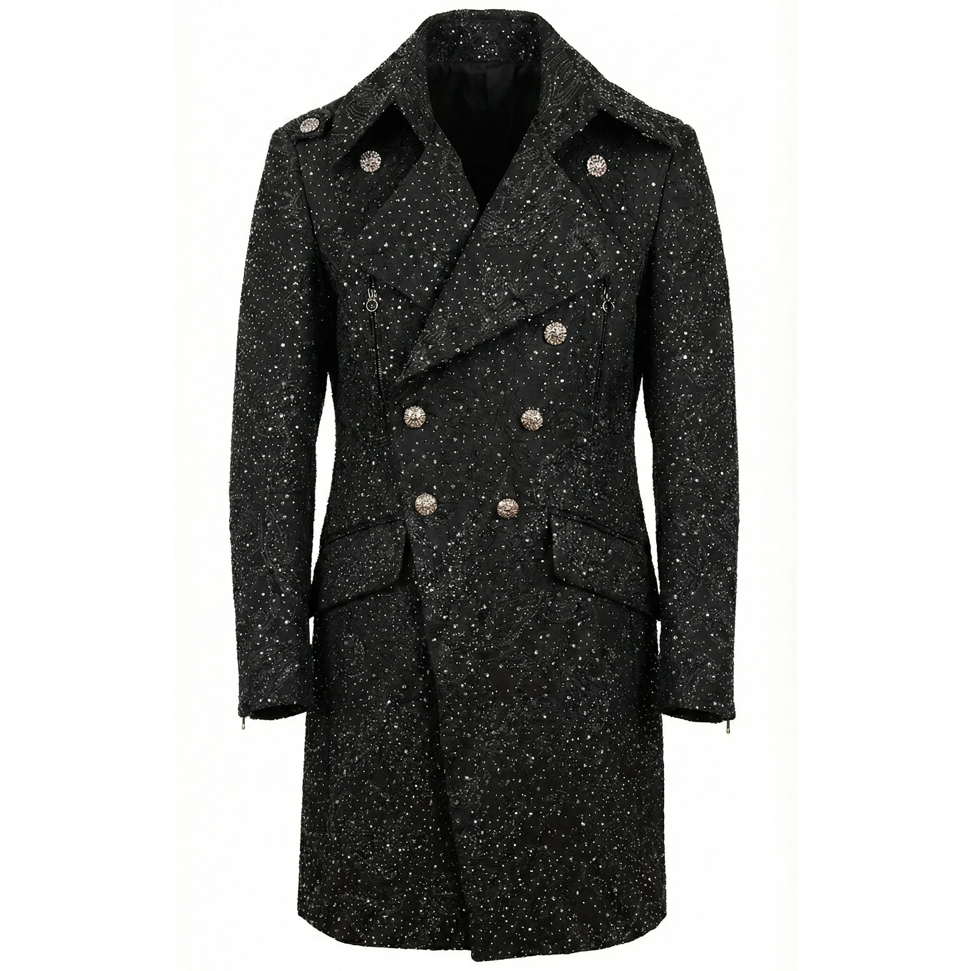 Angelino Crystal Noir Stardust Overcoat