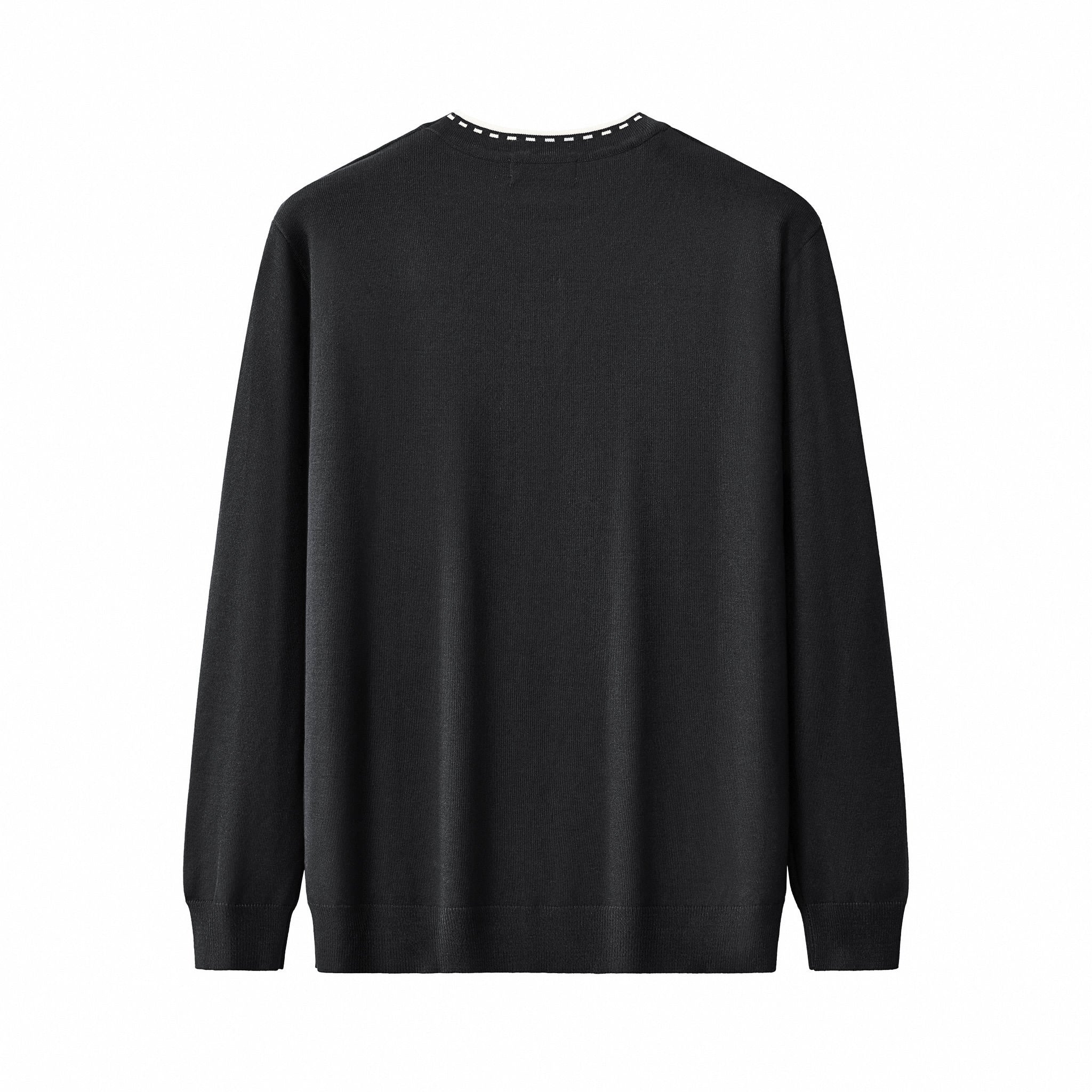 Axis Contrast Stitch Knit LS BLACK - Image 3