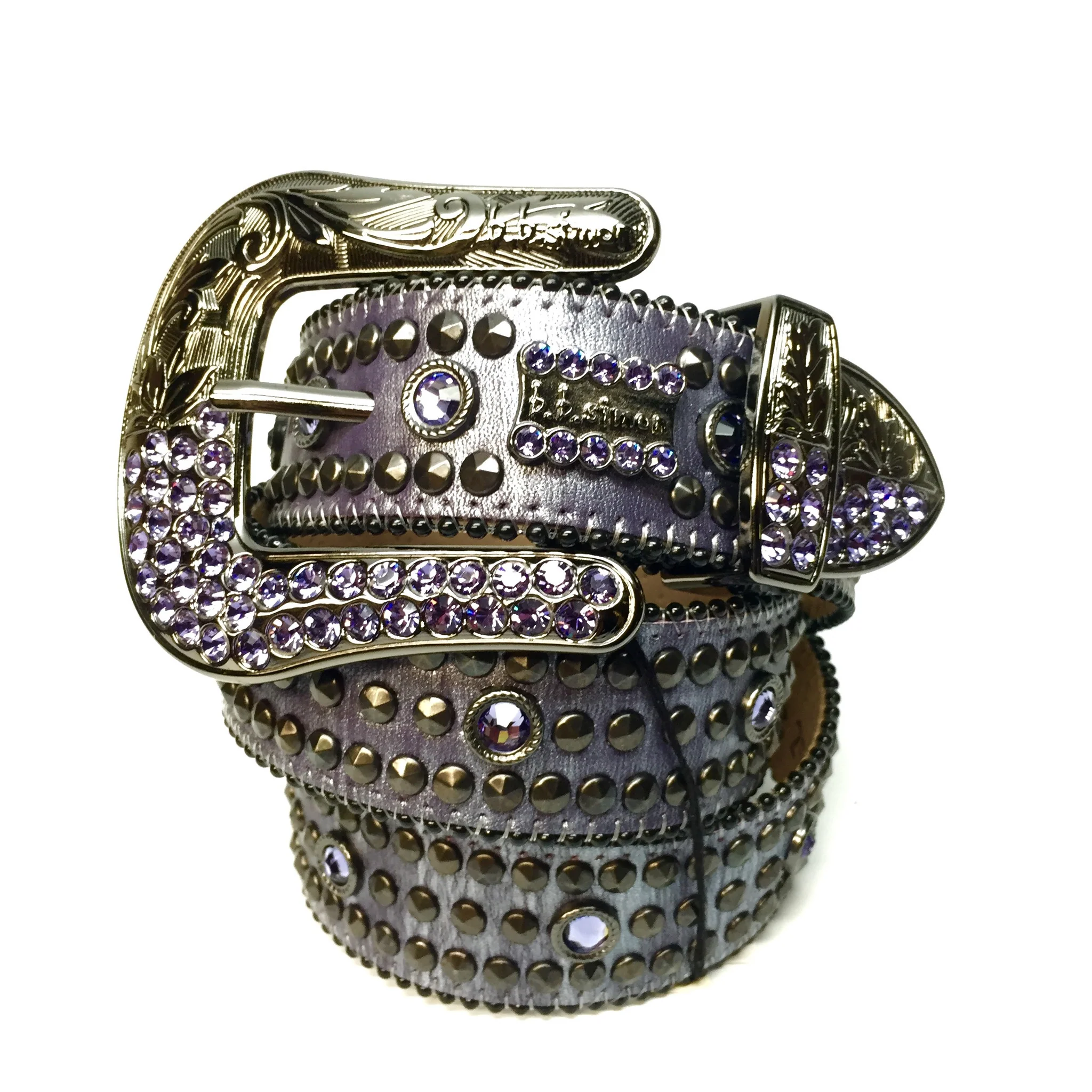 b.b. Simon 2552M36 Purple Crystal Belt