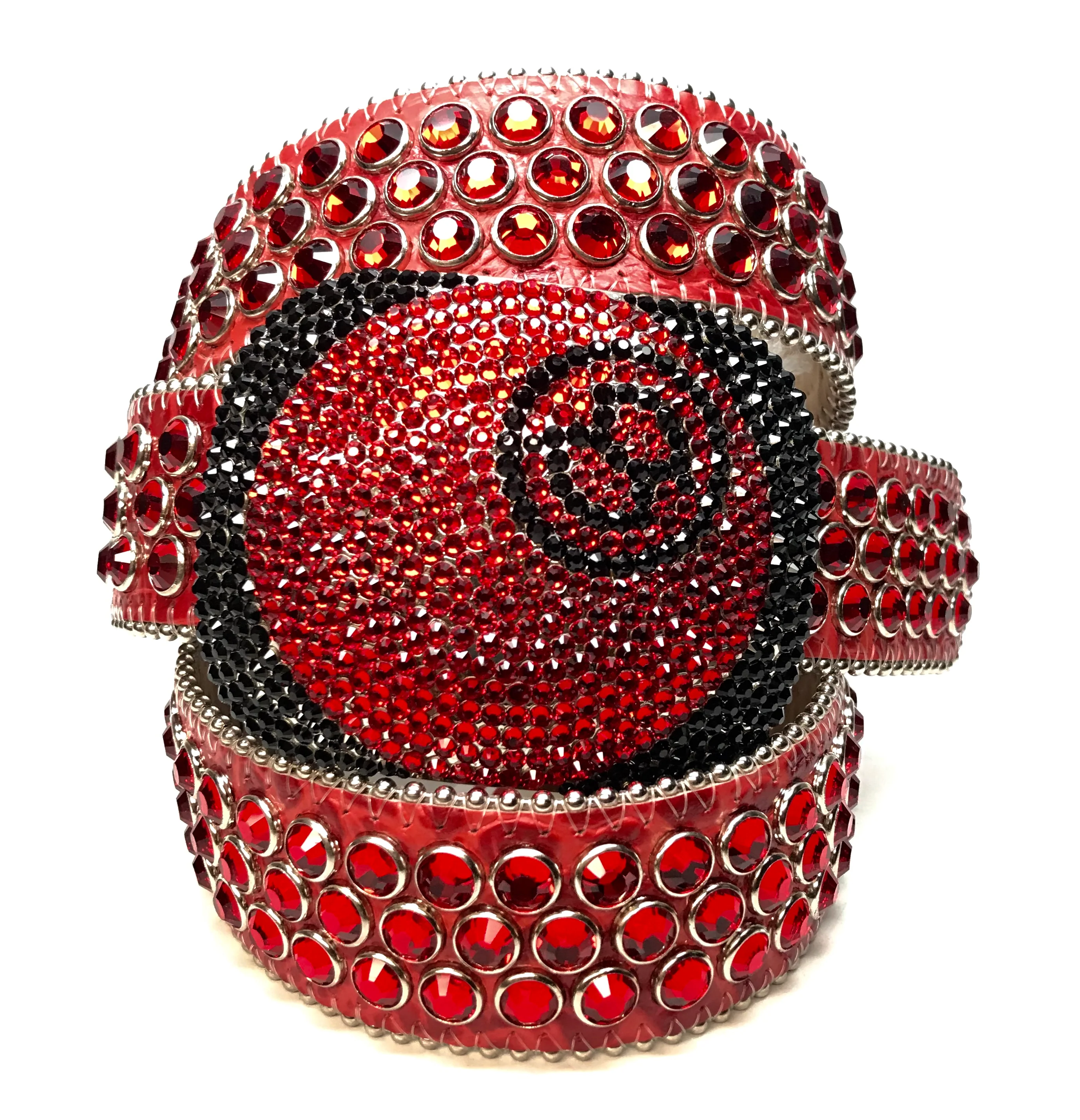 b.b. Simon '8 Ball' Blood Red Crystal Belt