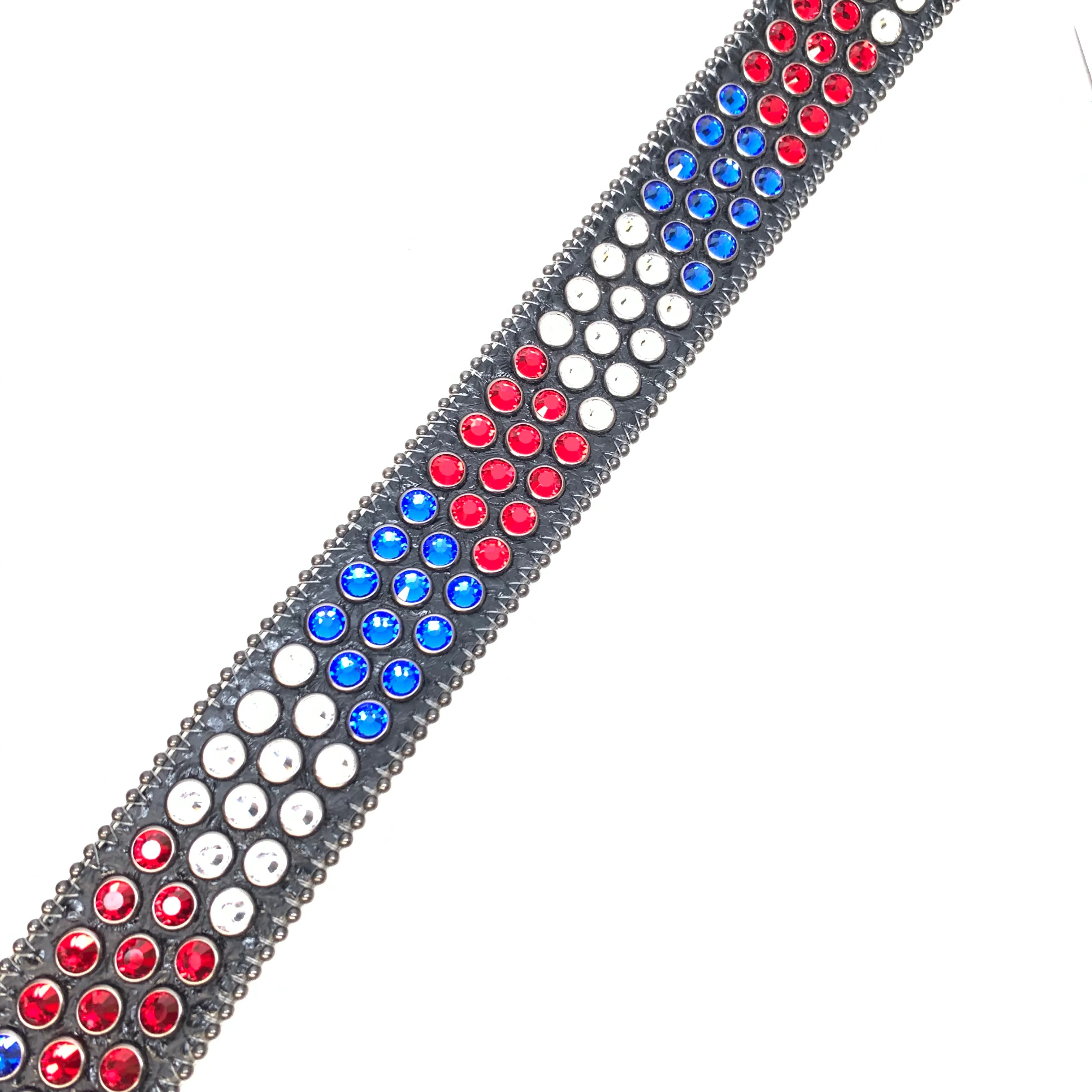 b.b. Simon America Globe Triple Row Fully Loaded Crystal Belt - Image 6