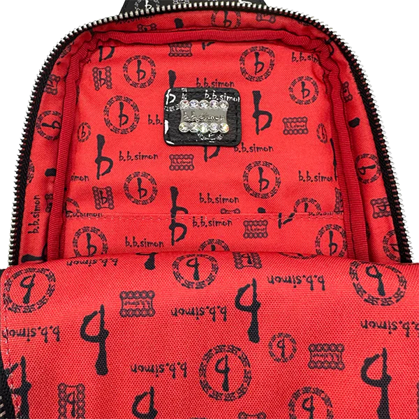 b.b. Simon BB Pattern Sling Bag - Black - Image 4