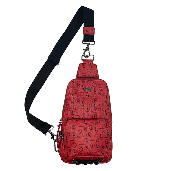 b.b. Simon BB Pattern Sling Bag - Red