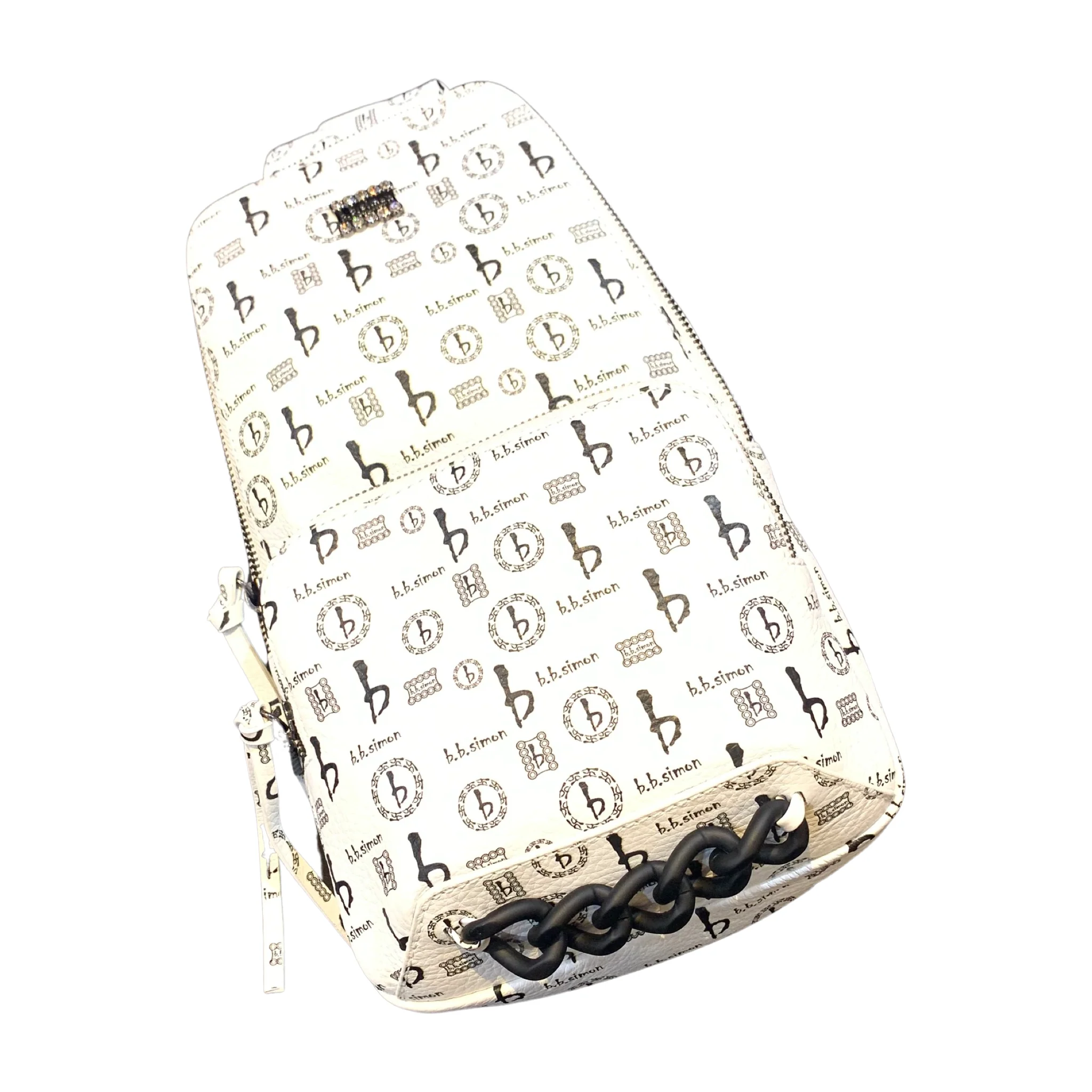 b.b. Simon BB Pattern Sling Bag - White - Image 4