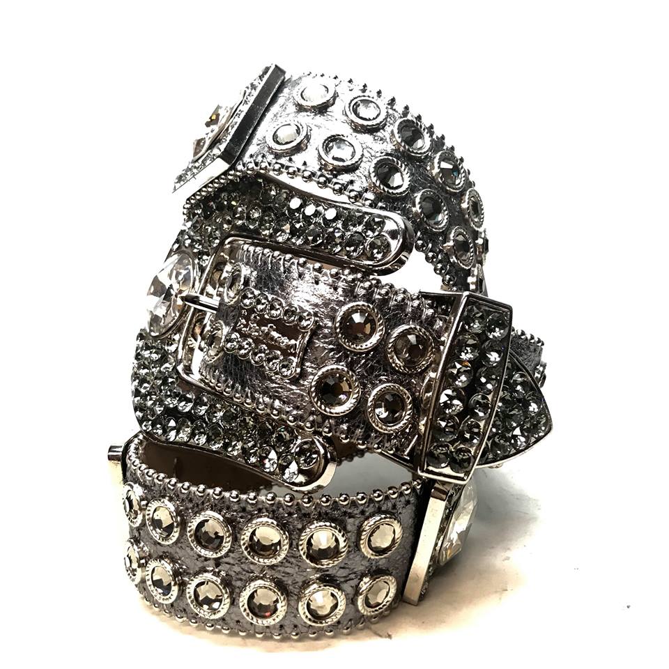b.b. Simon Big Block Silver Crystal Belt - Image 2