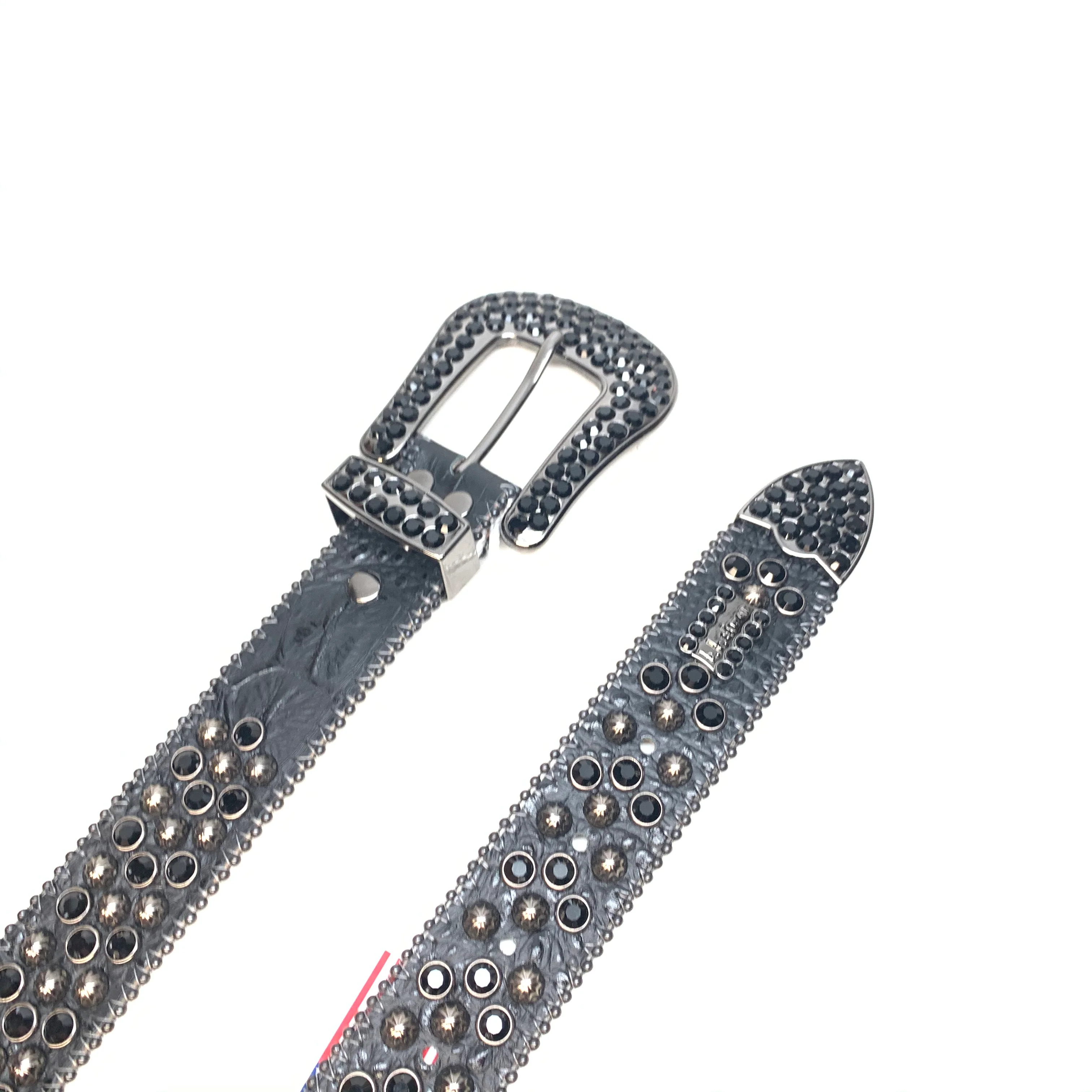 b.b. Simon Black 3-Row Studded Crystal Belt - Image 4