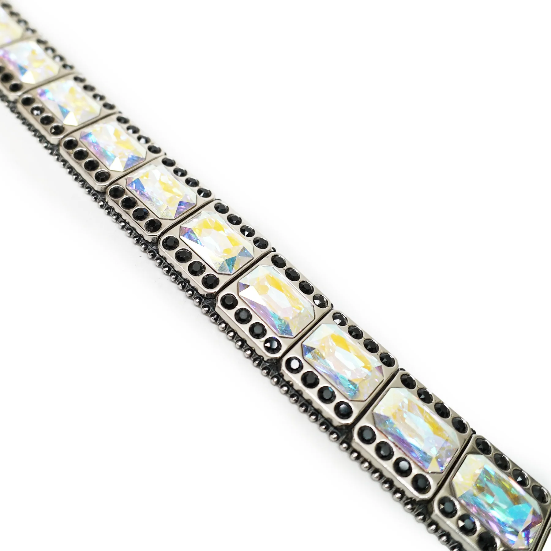 b.b. Simon Black Croc Iridescent Monster Crystal Belt - Image 2
