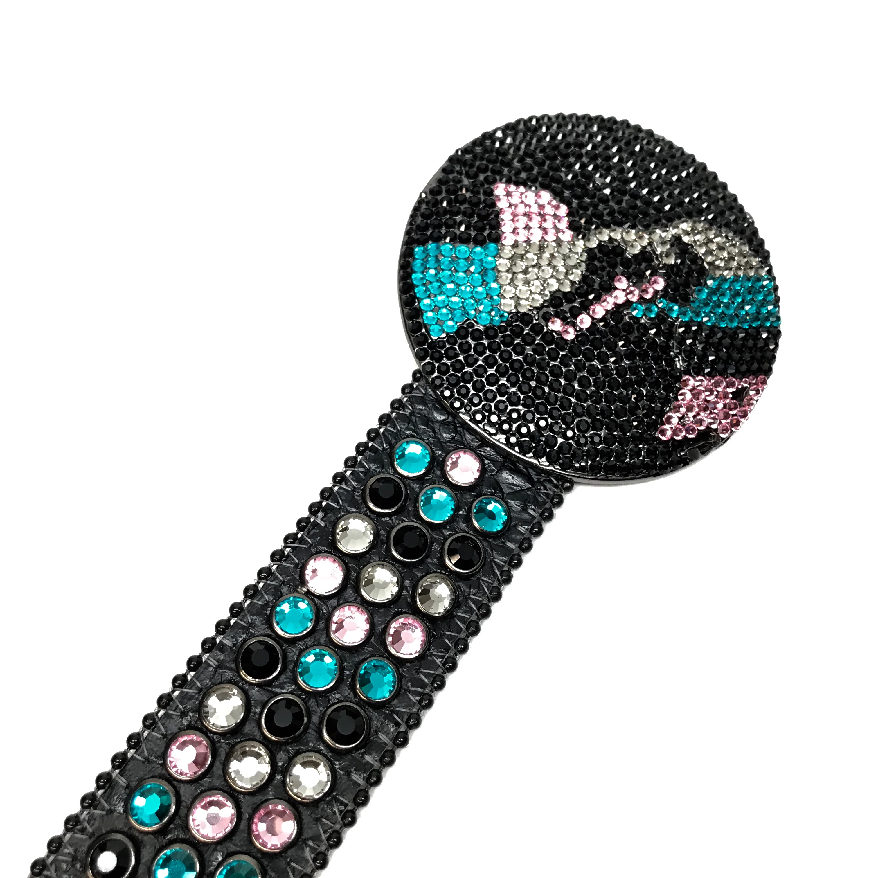 b.b. Simon Black Globe Triple Row Multi-color Fully Loaded Crystal Belt - Image 4