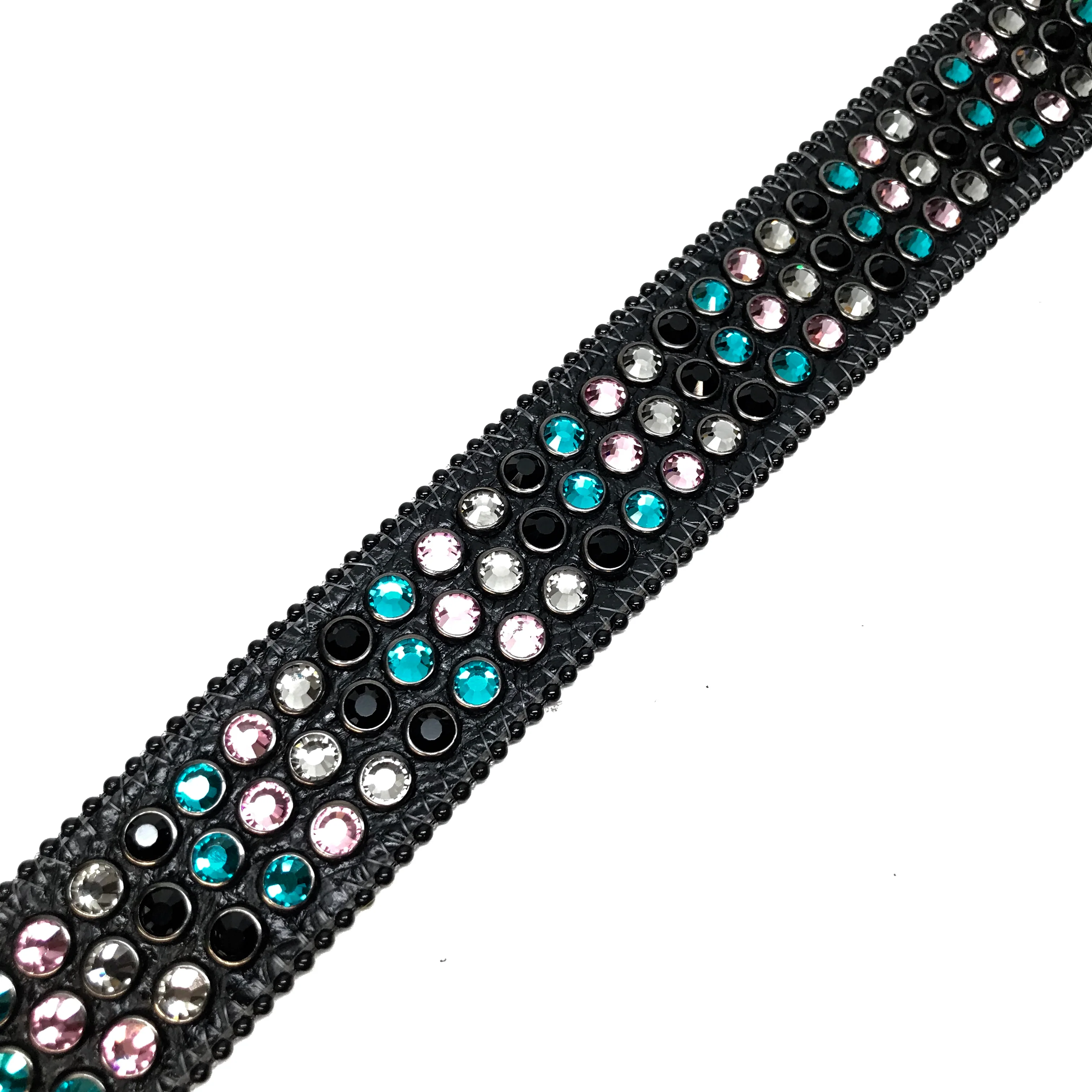 b.b. Simon Black Globe Triple Row Multi-color Fully Loaded Crystal Belt - Image 5