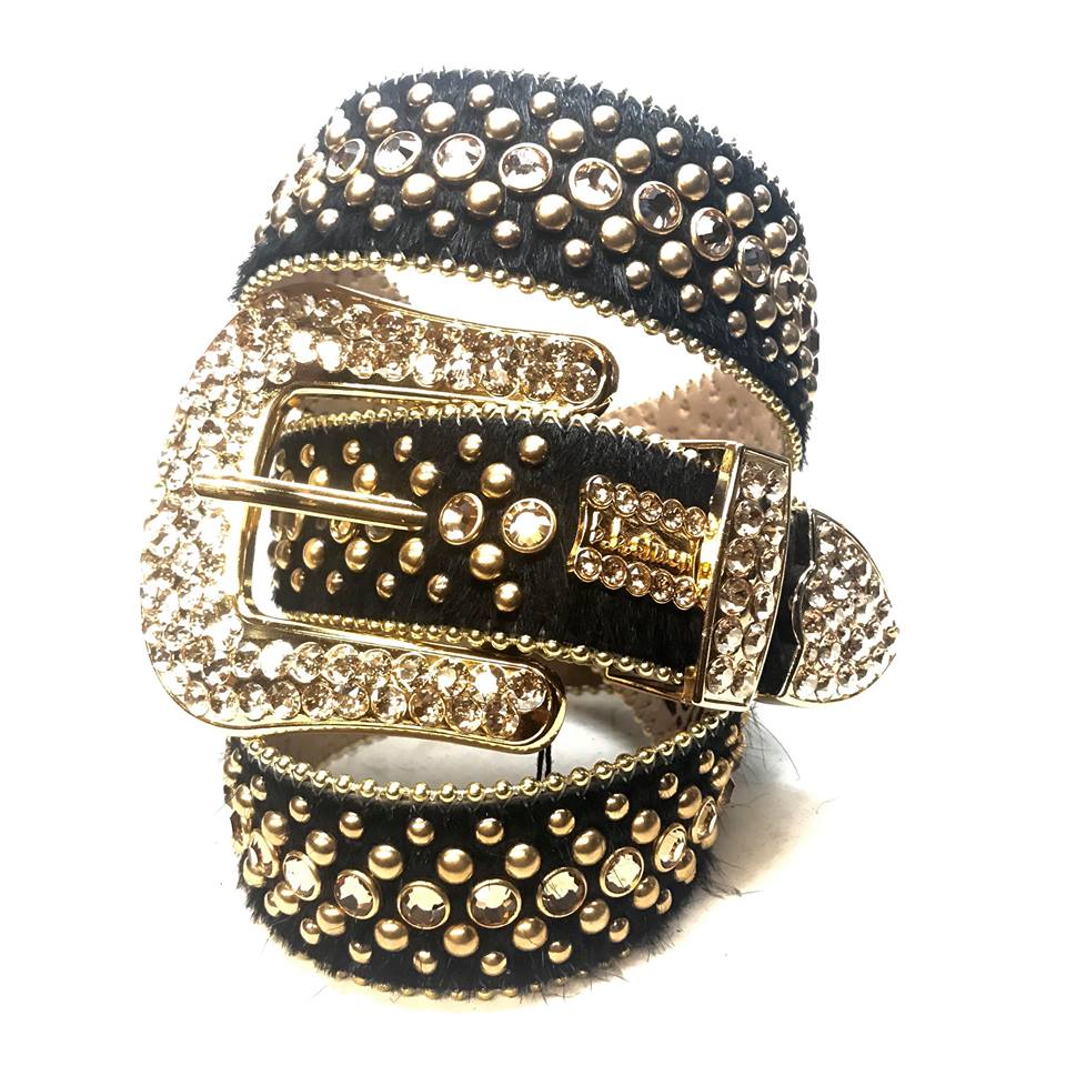 b.b. Simon Black & Gold Pony Hair Fully Loaded Belt - Image 7