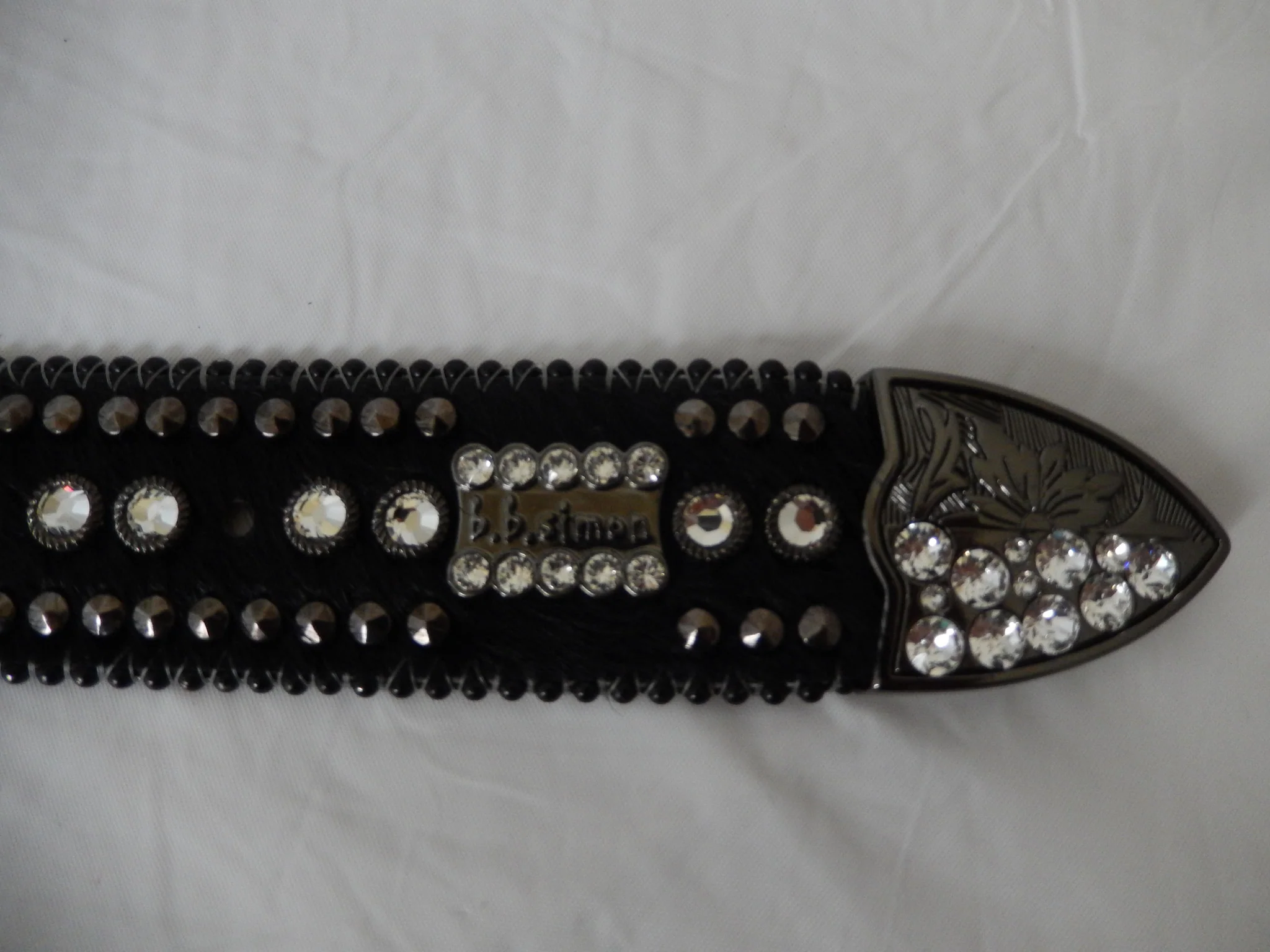 b.b. Simon Black Pony Hair Crystal Belt - Image 4