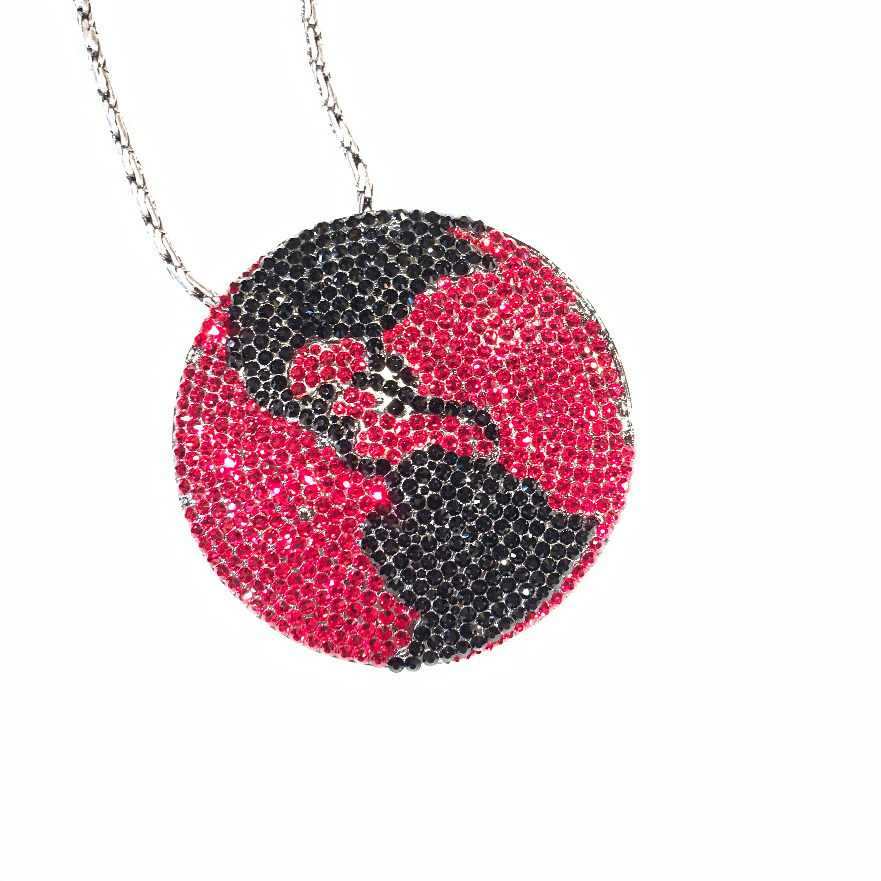 b.b. Simon Black & Red Globe Fully Loaded Crystal Necklace - Image 3