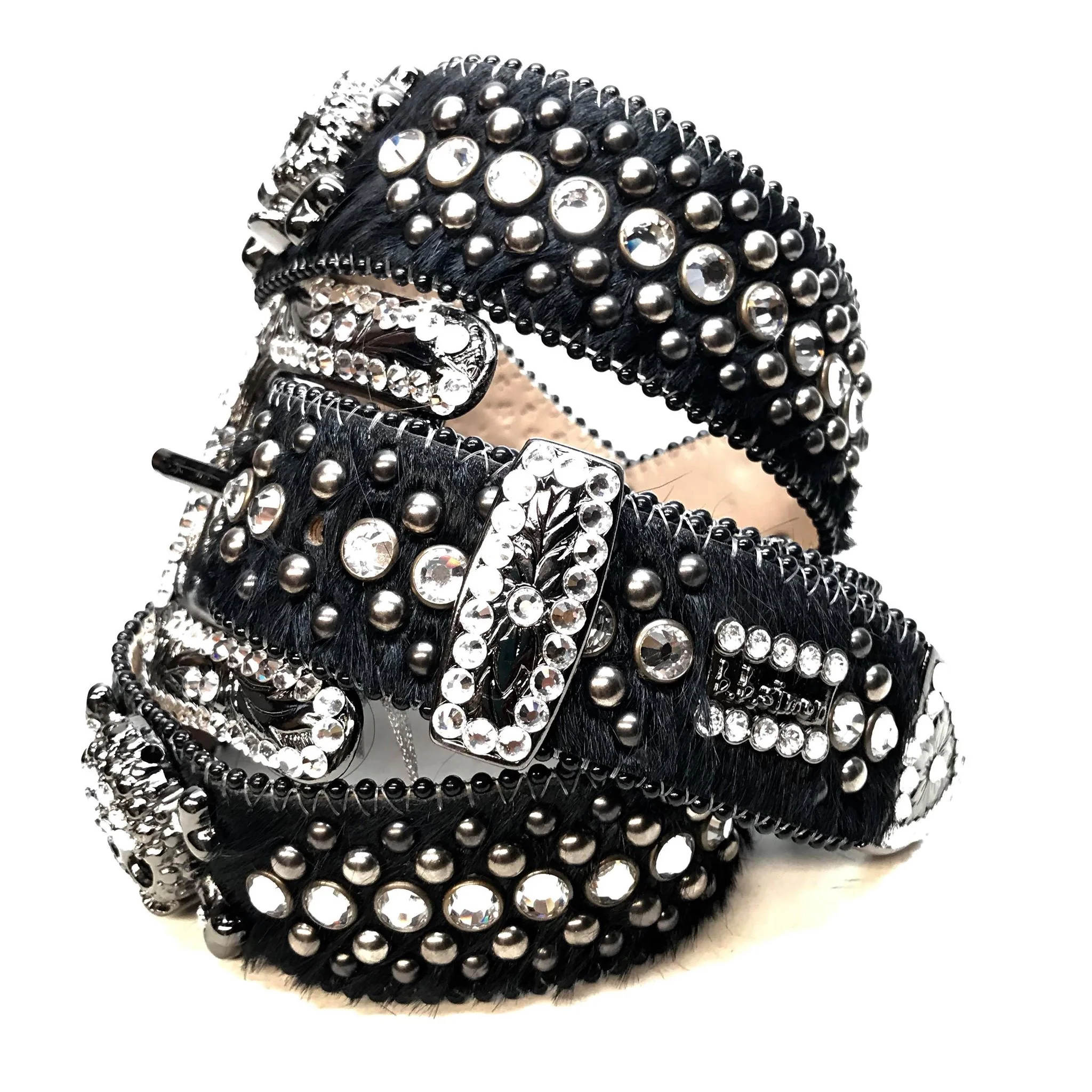 b.b. Simon 'Black Skull' Pony Fully Loaded Crystal Belt - Image 2