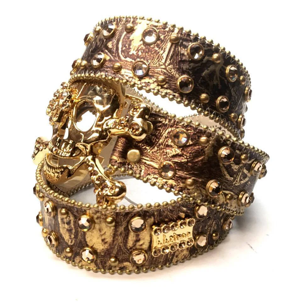 b.b. Simon "Majestic Gold Skull" Crystal Belt - Image 3