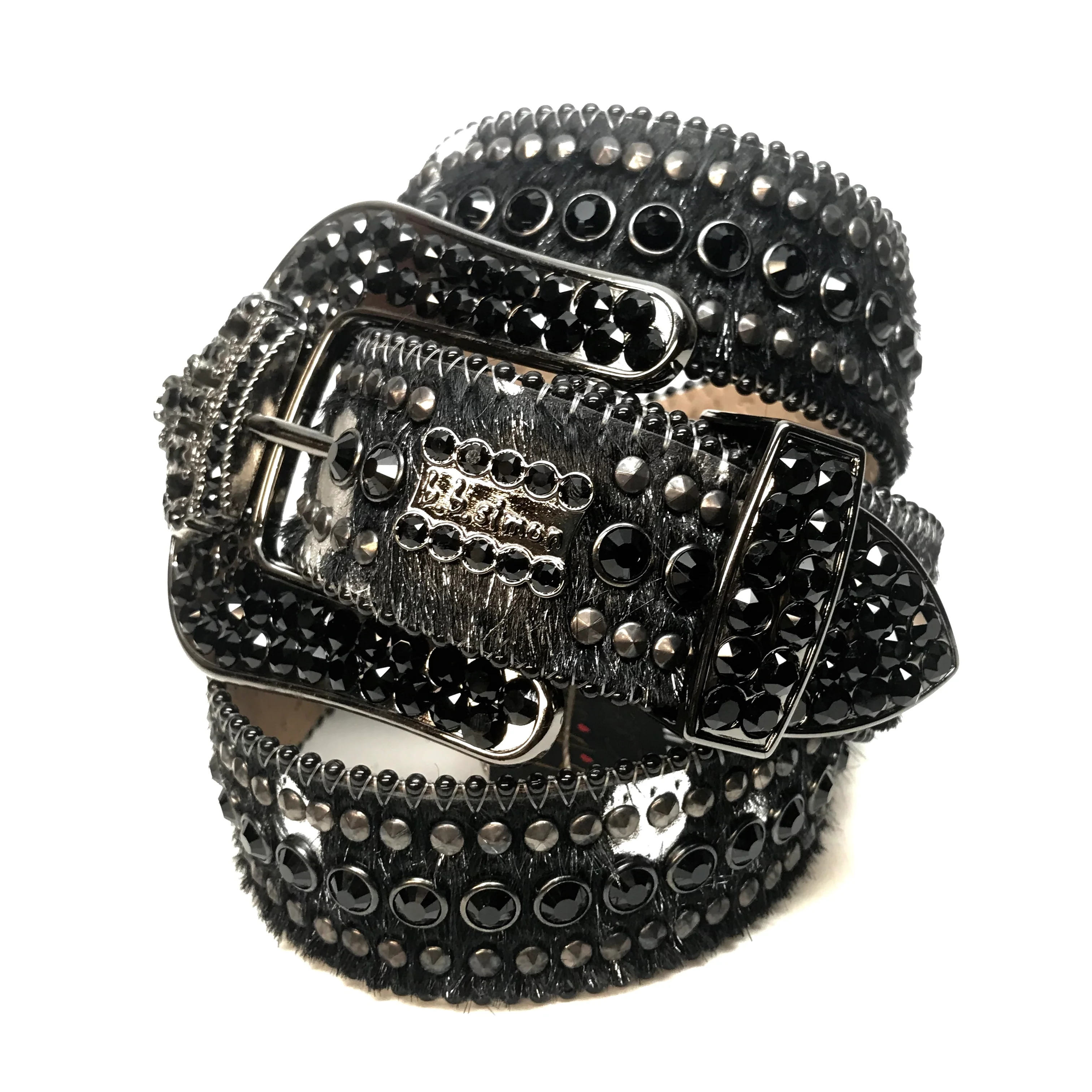 b.b. Simon 'Blackout Crown' Pony Swarovski Crystal Belt - Image 2