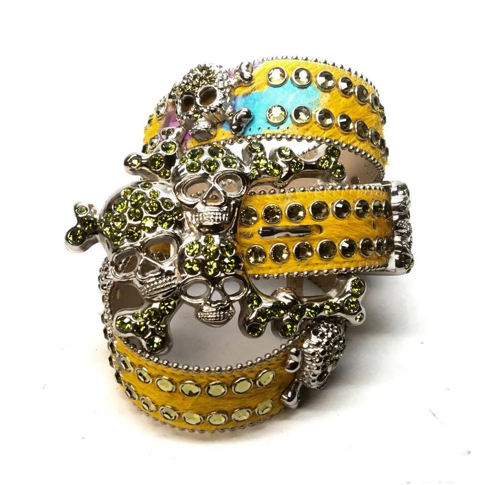 b.b. Simon "Lime Multi Skull" Crystal Belt - Image 2