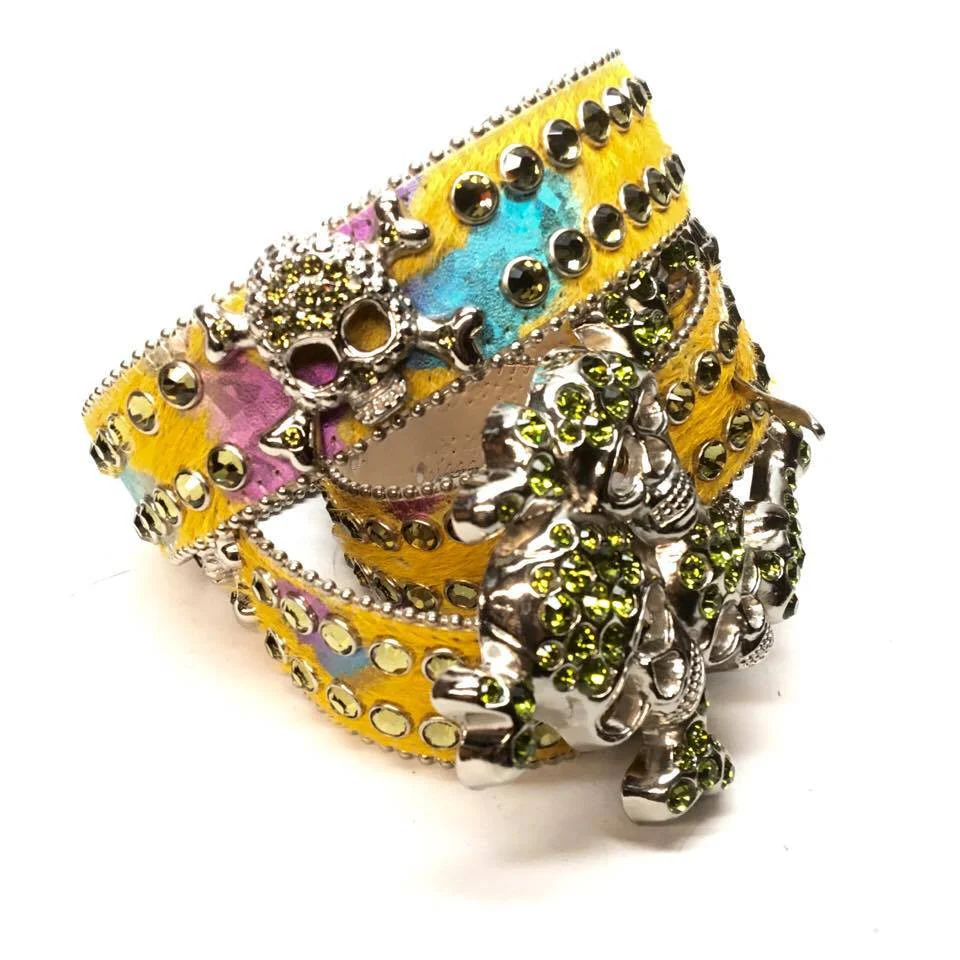 b.b. Simon "Lime Multi Skull" Crystal Belt - Image 3