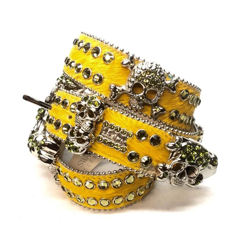 b.b. Simon "Lime Multi Skull" Crystal Belt - Image 4