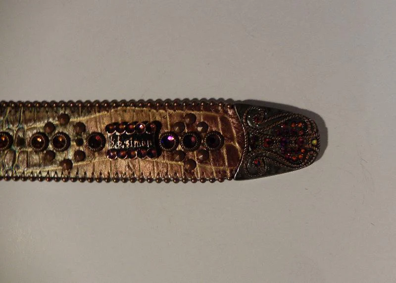 b.b. Simon Bronze Croco Crystal Belt - Image 2