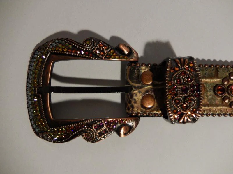 b.b. Simon Bronze Croco Crystal Belt - Image 3