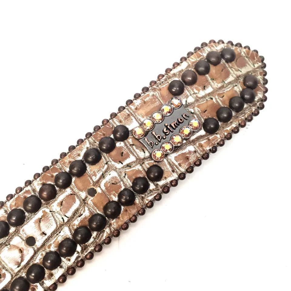 b.b. Simon Caramel Skull Crystal Belt - Image 4