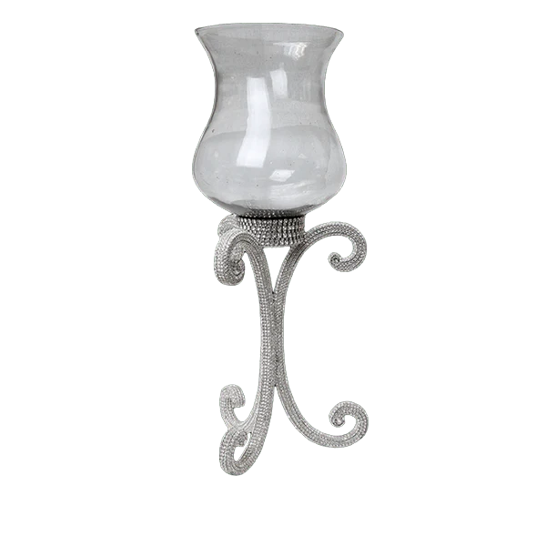 b.b. Simon CDH-253-Clear- L Crystal Candle holder