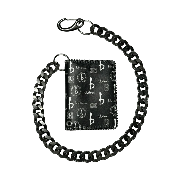 b.b. Simon Chain Wallet – Black bb Pattern - Image 2