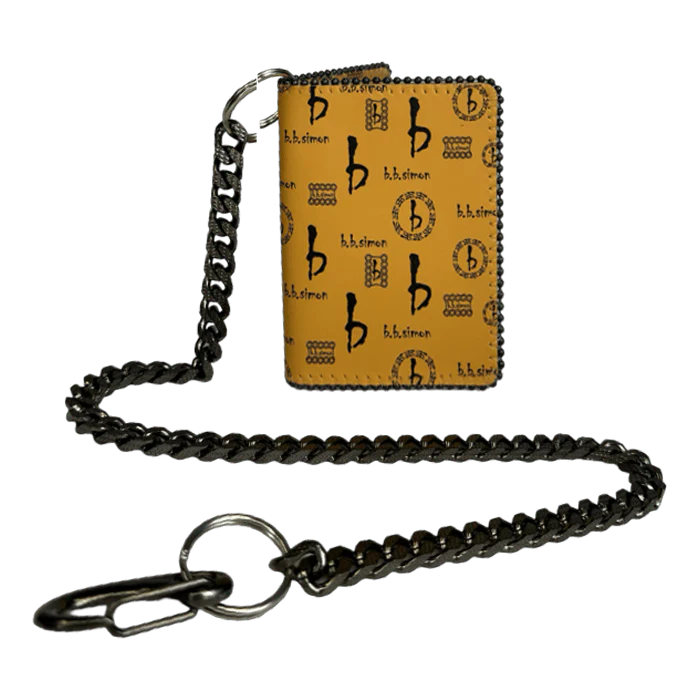 b.b. Simon Chain Wallet – Butterscotch bb Pattern