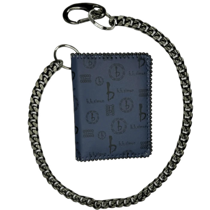 b.b. Simon Chain Wallet – Navy bb Pattern - Image 2