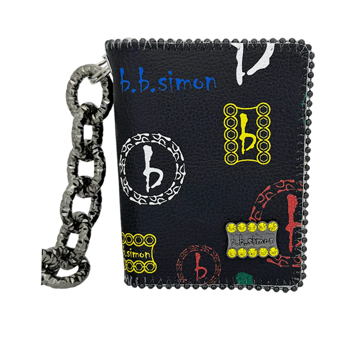 b.b. Simon Chain Wallet- Small bb Pattern Black / Citrine - Image 2