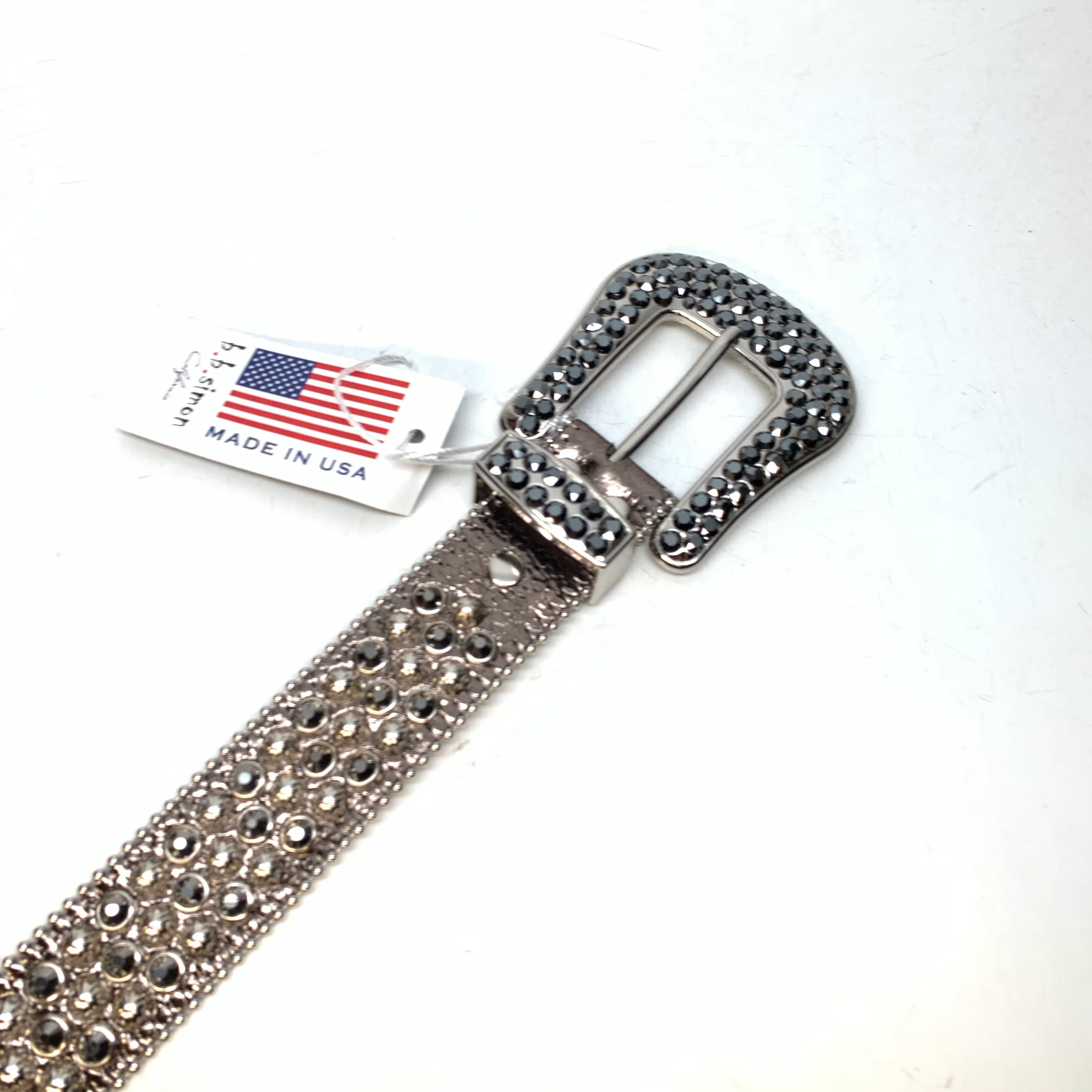 b.b. Simon 'Chrome Silver' Studded Crystal Belt - Image 3