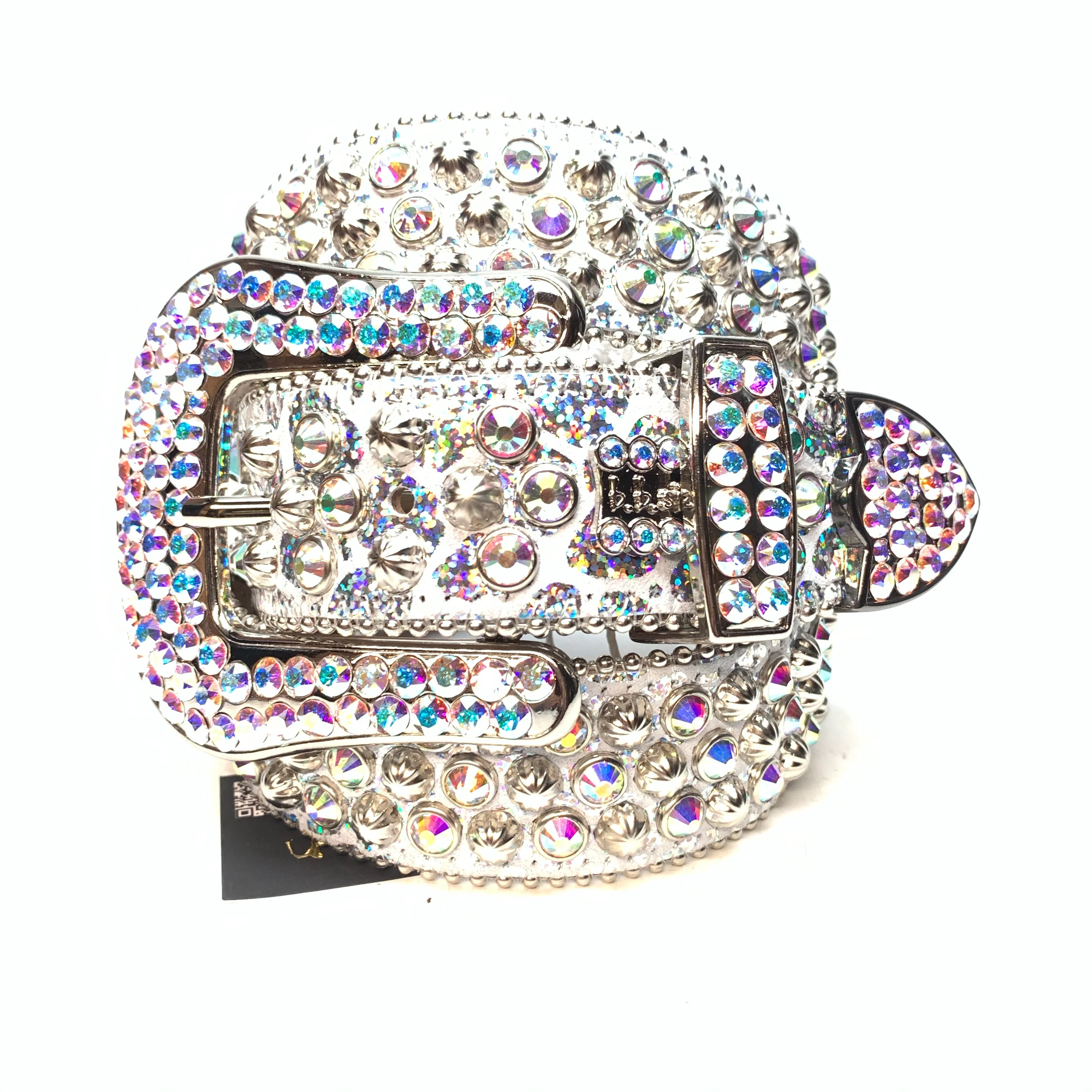 b.b. Simon 'Chrome Milk' Studded Crystal Belt - Image 7