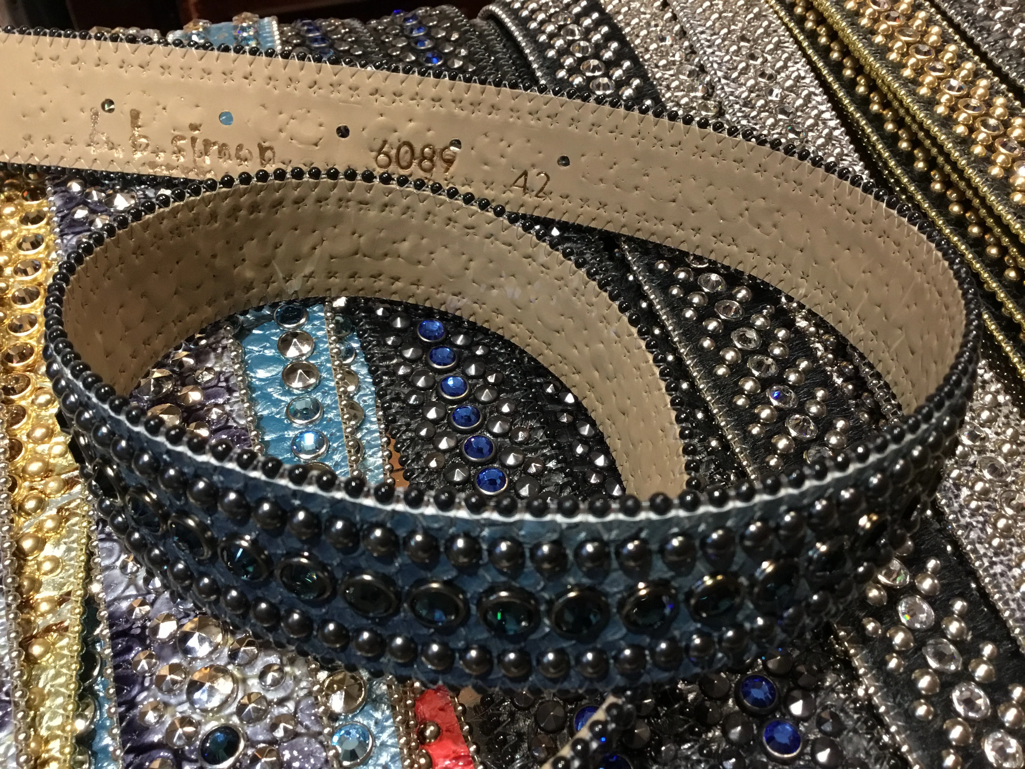 b.b. Simon Deep Blue Python Crystal Belt - Image 5