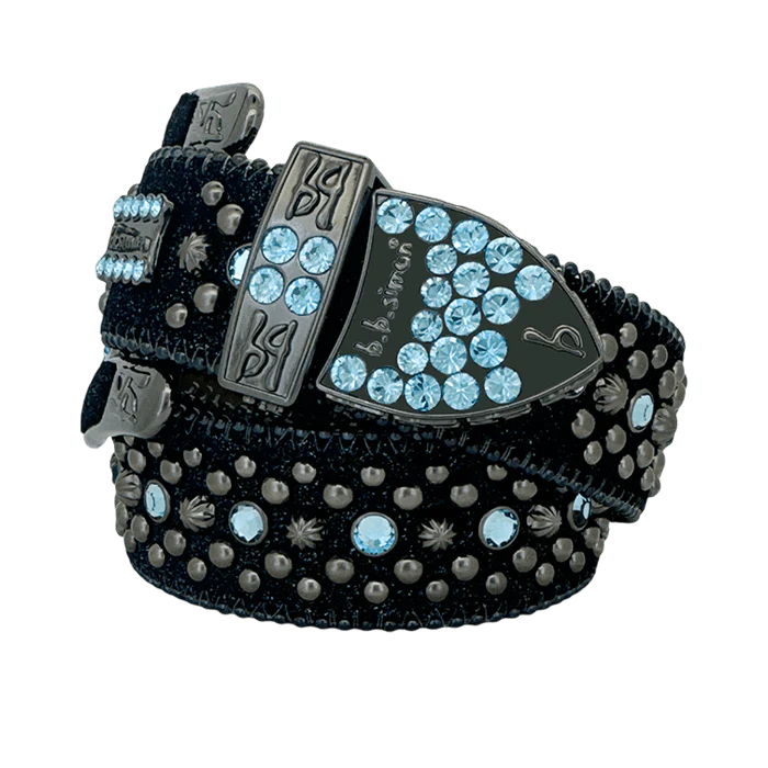 b.b. Simon Double b Trojan Blue Static Aquamarine Crystal Belt - Image 2