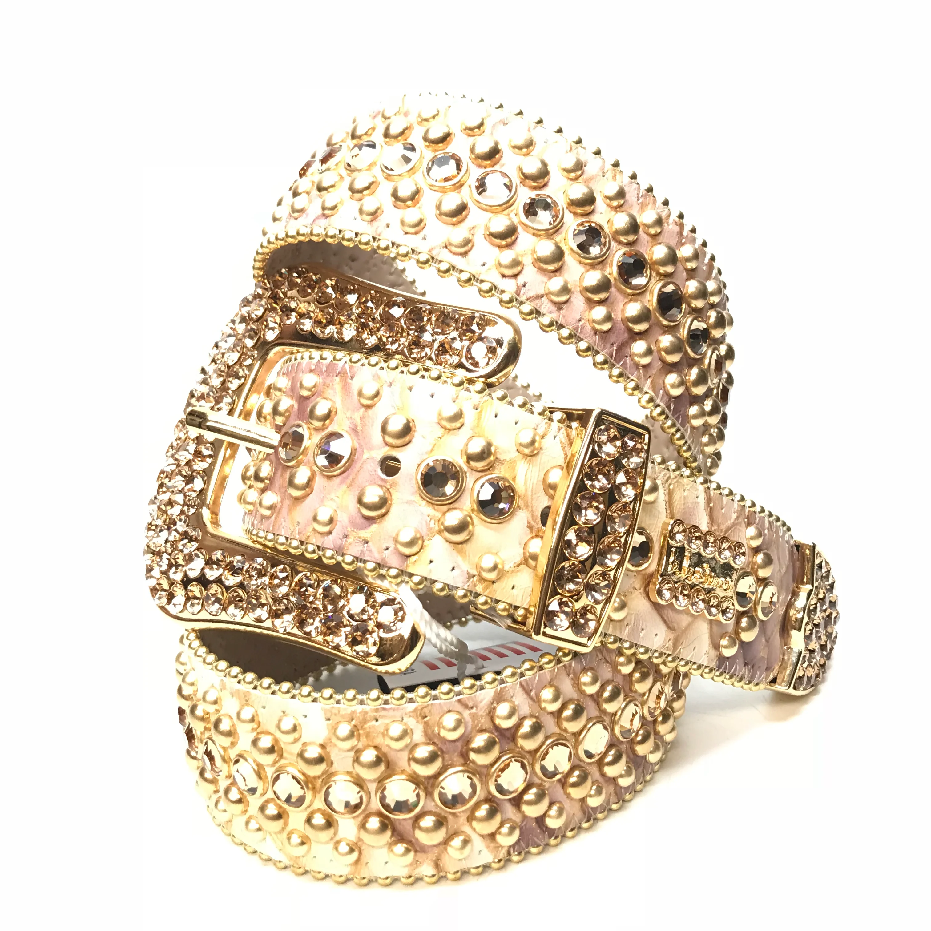 b.b. Simon Dune Gold Pirarucu Crystal Belt - Image 3