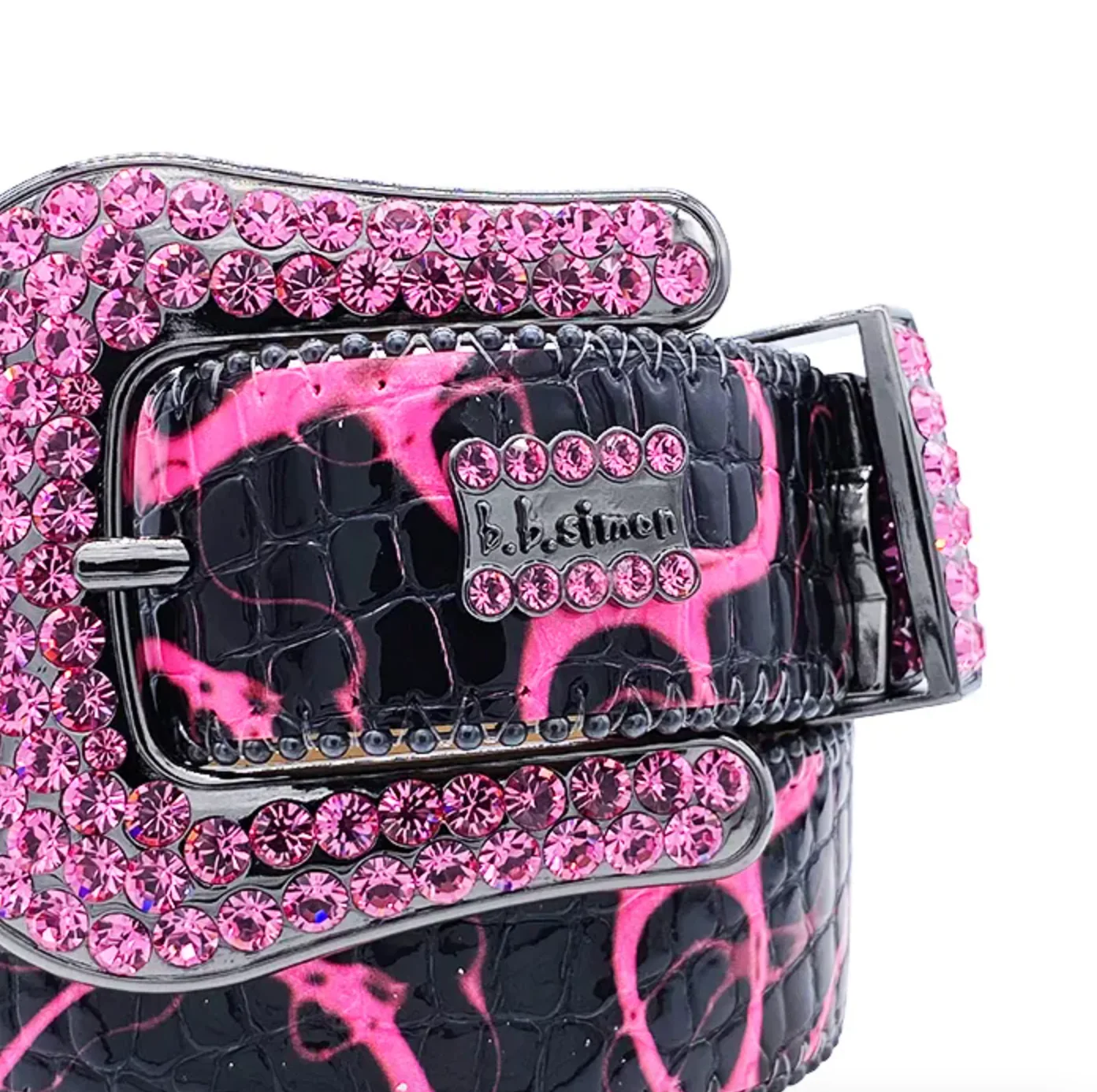 b.b. Simon Electric Pink Classic Crystal Belt - Image 2