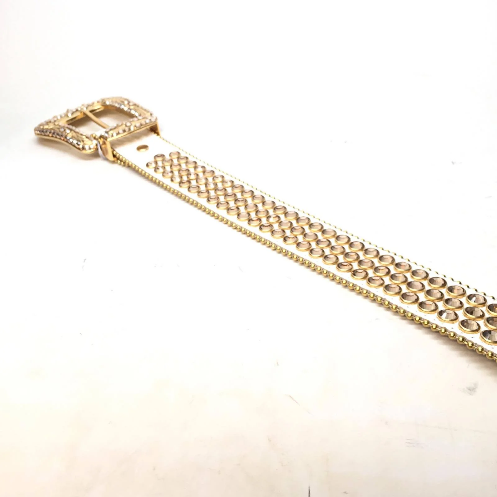 b.b. Simon Fully loaded 'Gold White Croc' Crystal Belt - Image 5