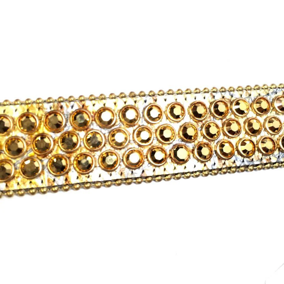 b.b. Simon Gold Crocodile Crystal Belt - Image 2