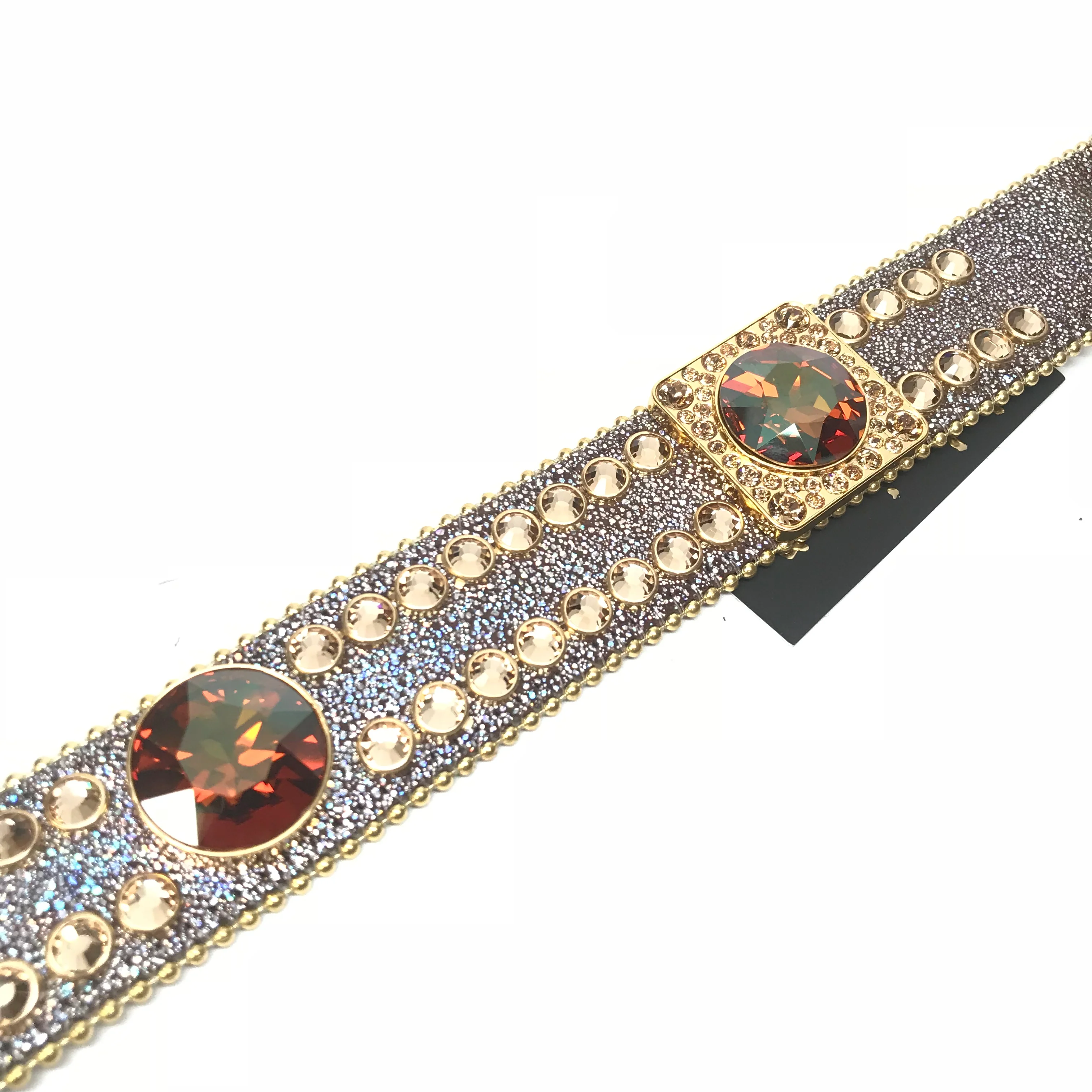 b.b. Simon 'Gold Universe' Big Block Crystal Belt - Image 6