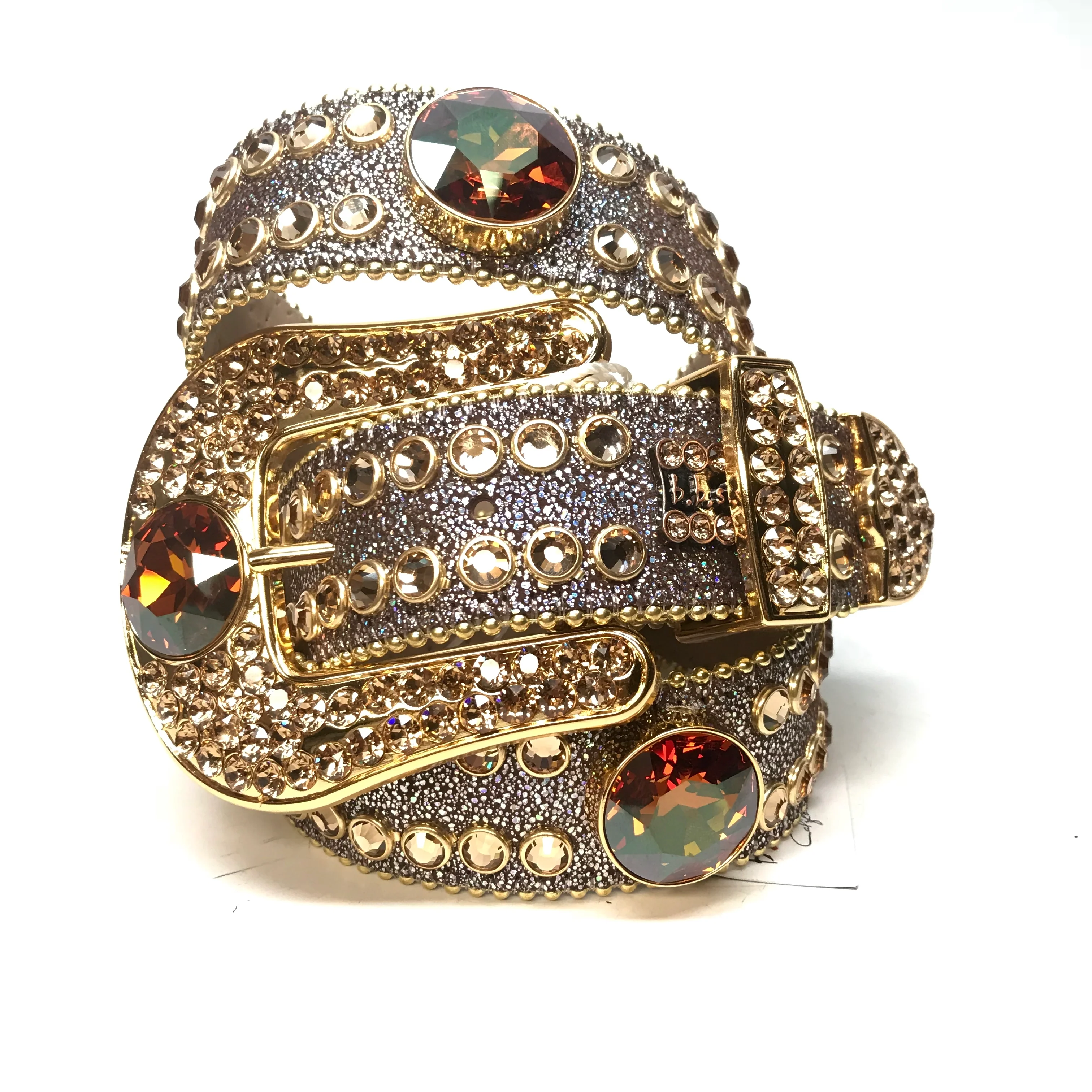 b.b. Simon 'Gold Universe' Big Block Crystal Belt - Image 8