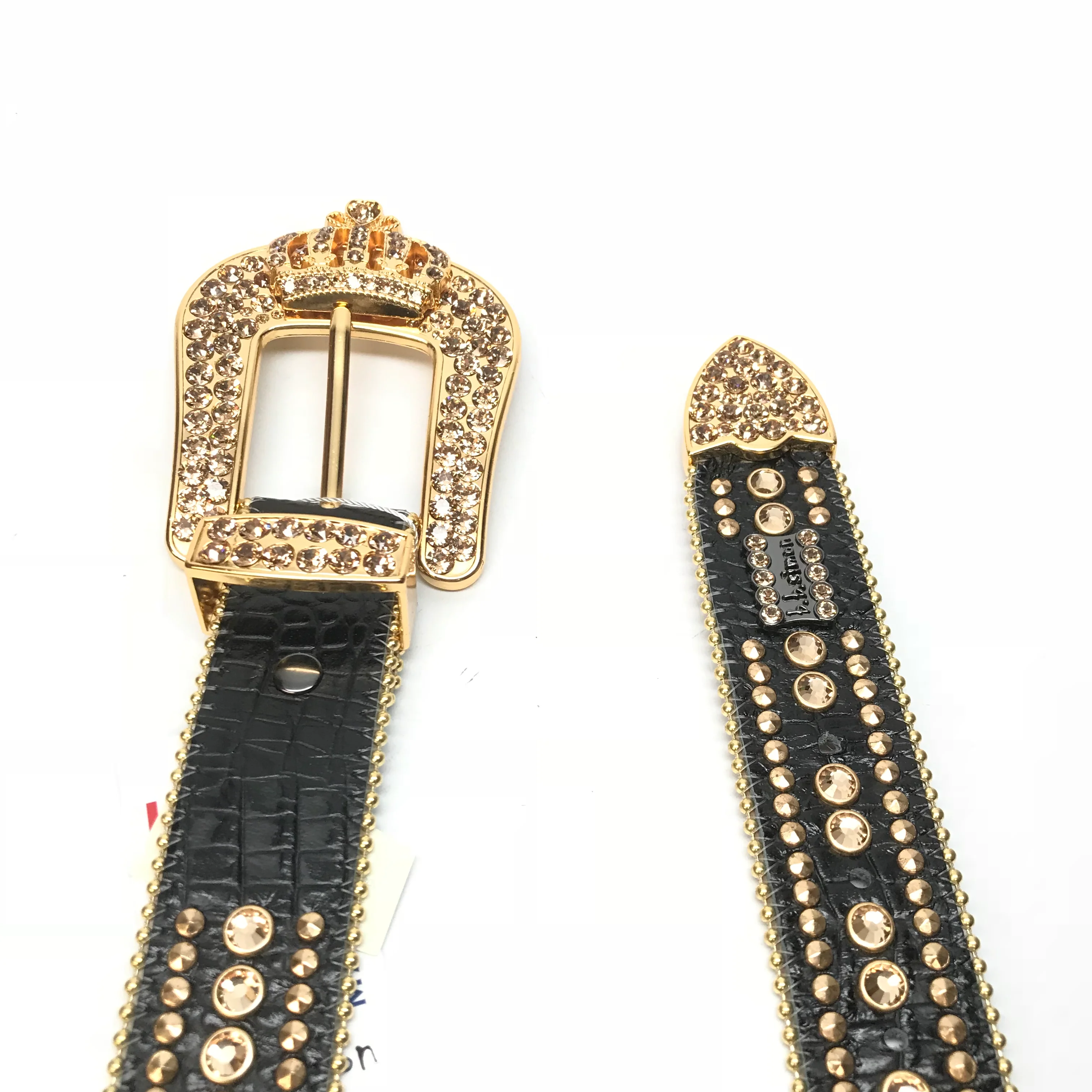 b.b. Simon 'Golden Crown' Double Studded Crystal Belt - Image 3