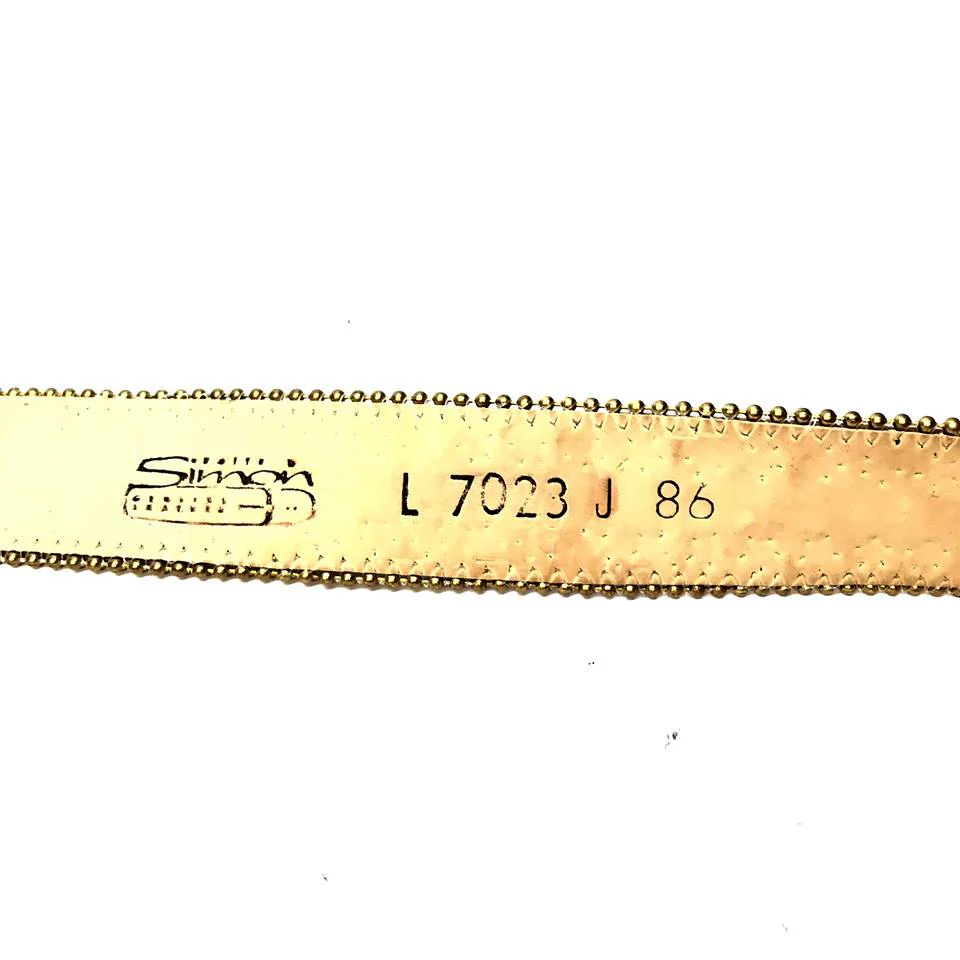 b.b. Simon Golden Pirate Head Leather Crystal Belt - Image 3