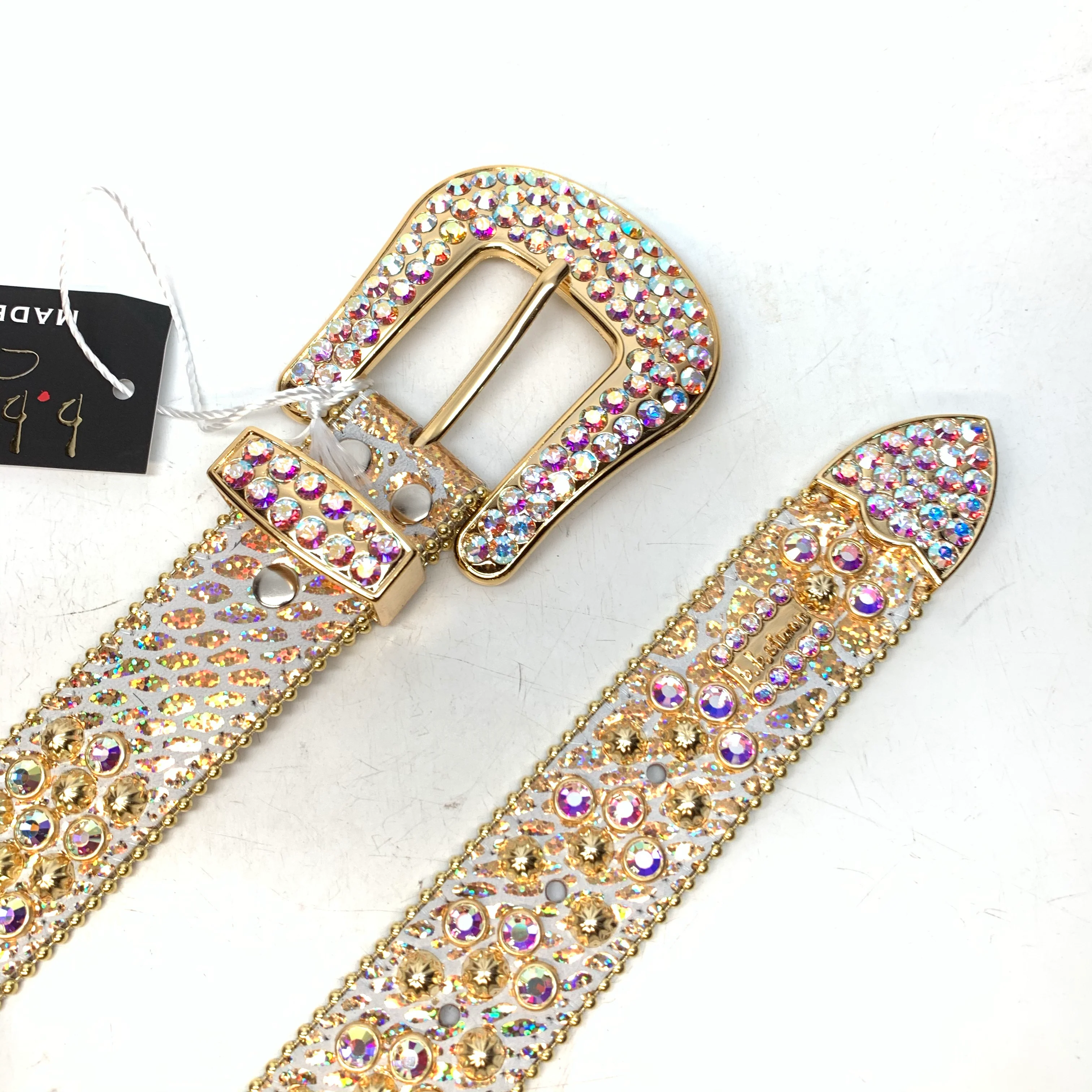 b.b. Simon Golden Scale Fully Loaded Crystal Belt - Image 5