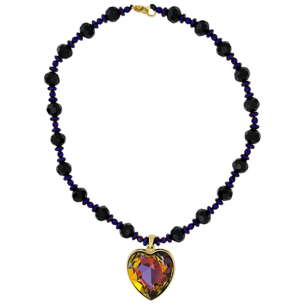 b.b. Simon Heart Crystal Necklace –Volcano-Gold - Image 3