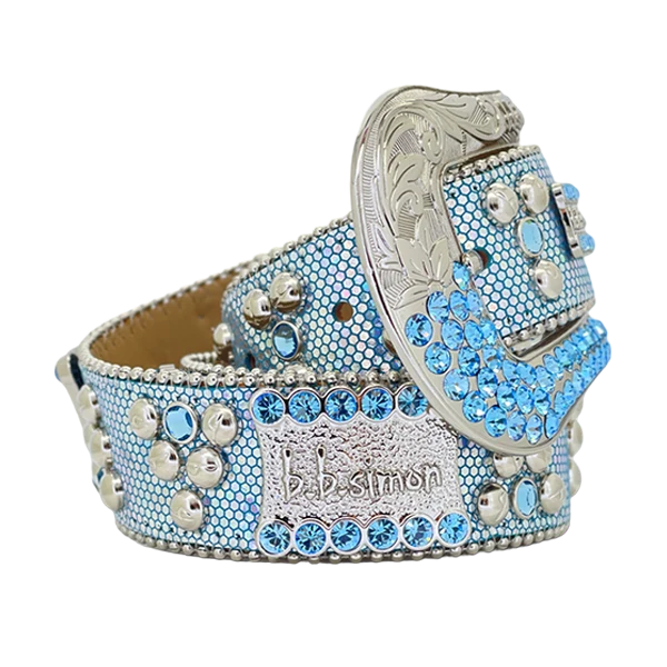 b.b. Simon Light Blue Mermaid Crystal Belt - Image 2