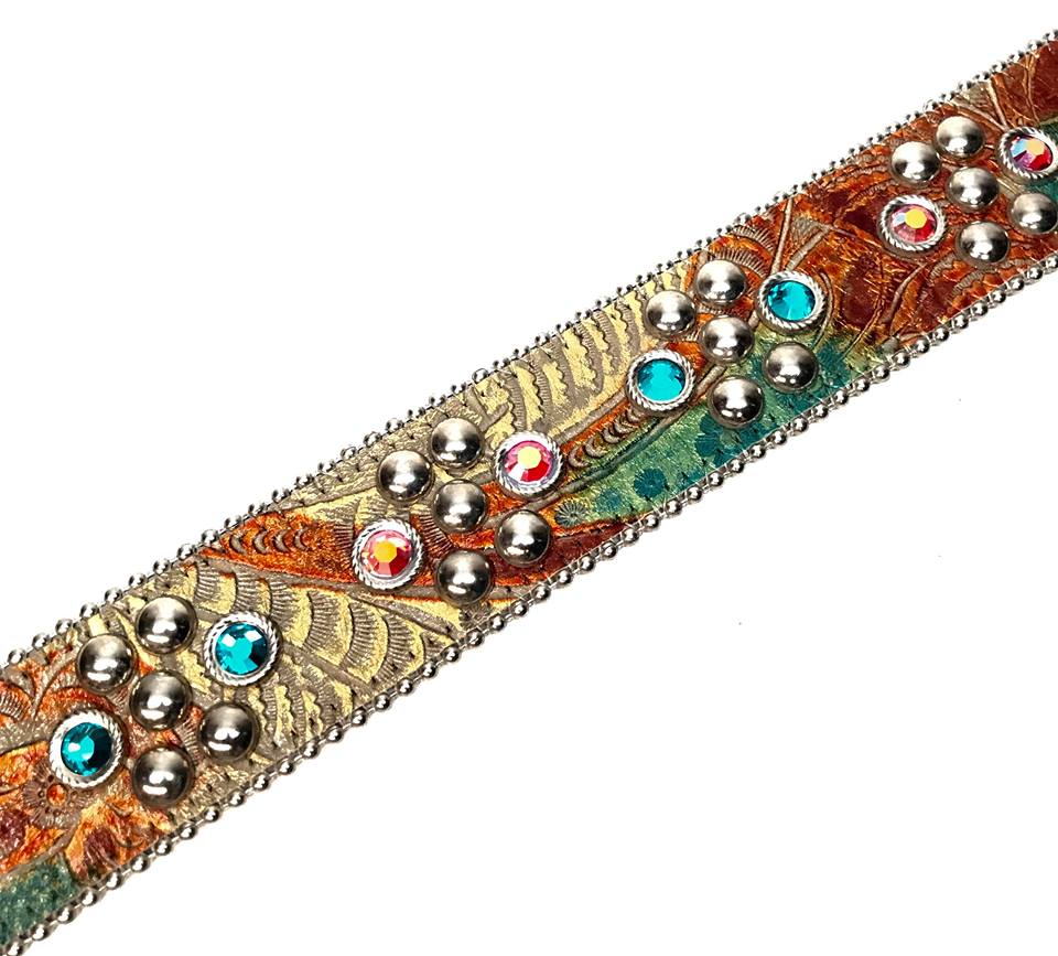 b.b. Simon Multicolor Quad Studded Crystal Belt - Image 5