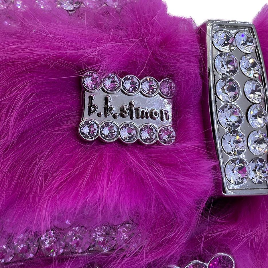 b.b. Simon Mega Magenta Fur Crystal Belt - Image 2