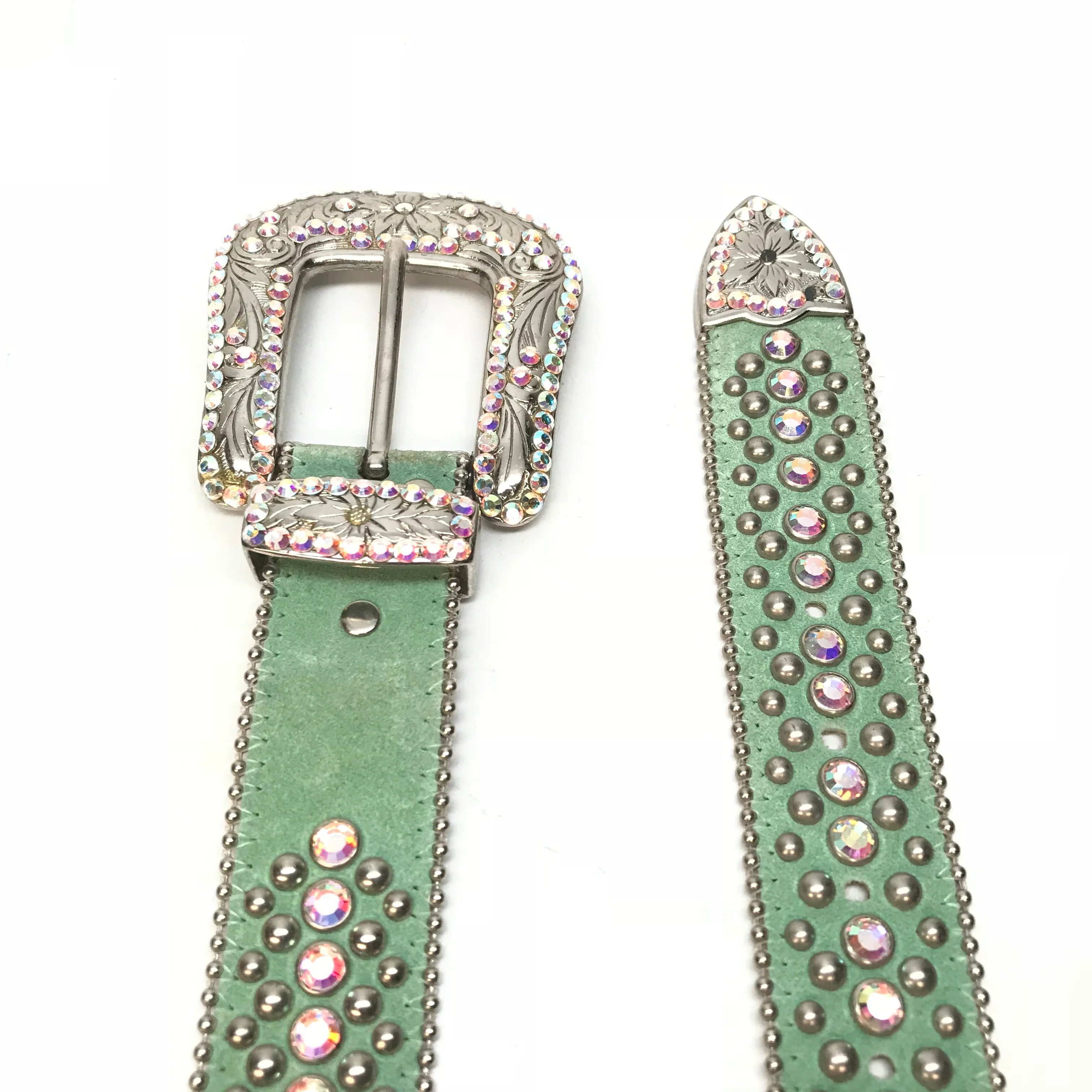 b.b. Simon 'Mint' Suede Crystal Belt - Image 2
